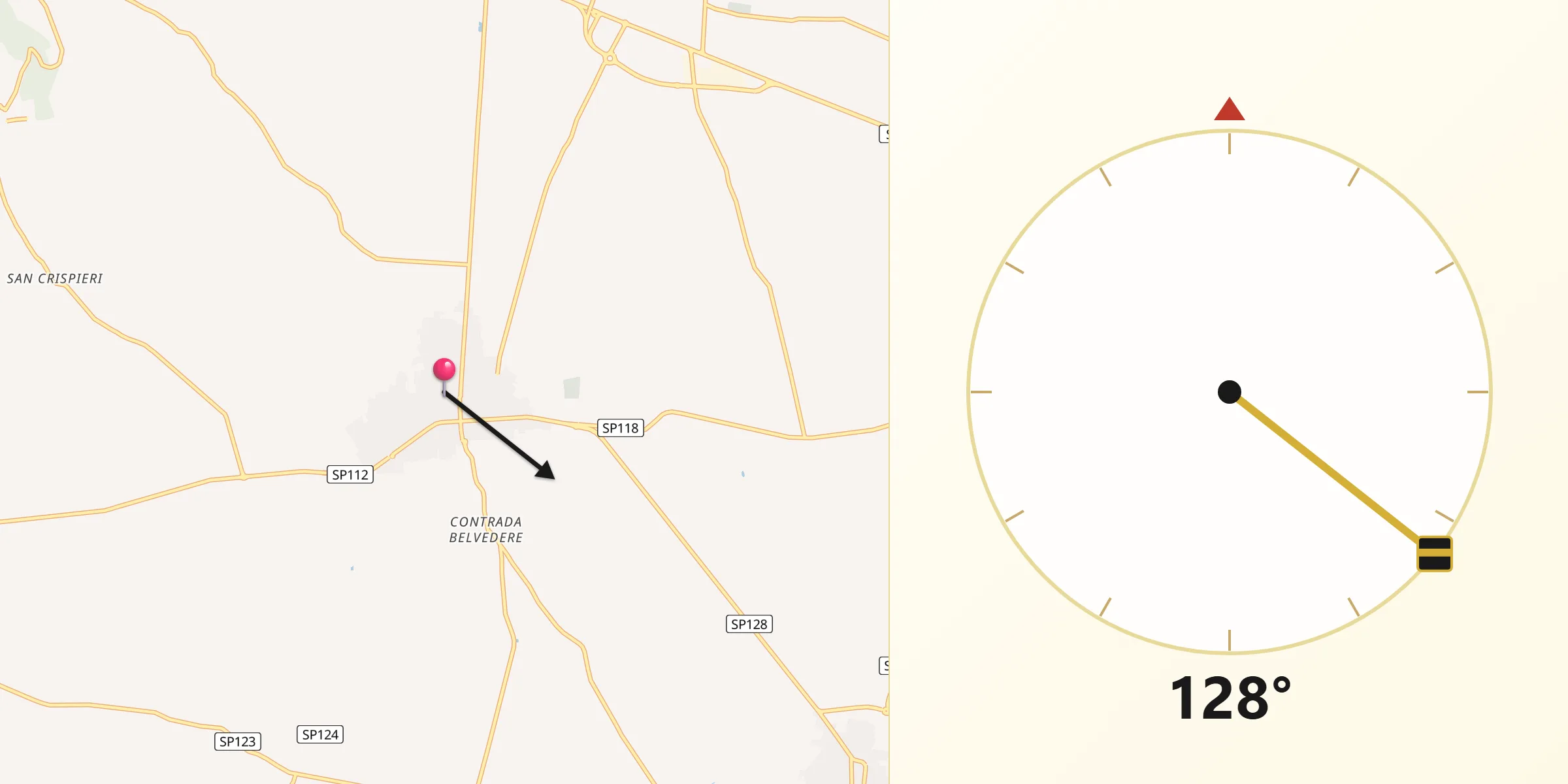 Direzione della Qibla da Lizzano