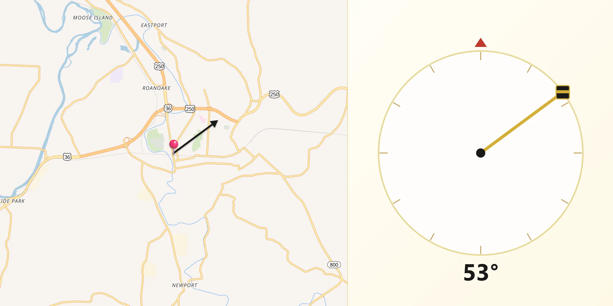 Qibla Direction from Uhrichsville