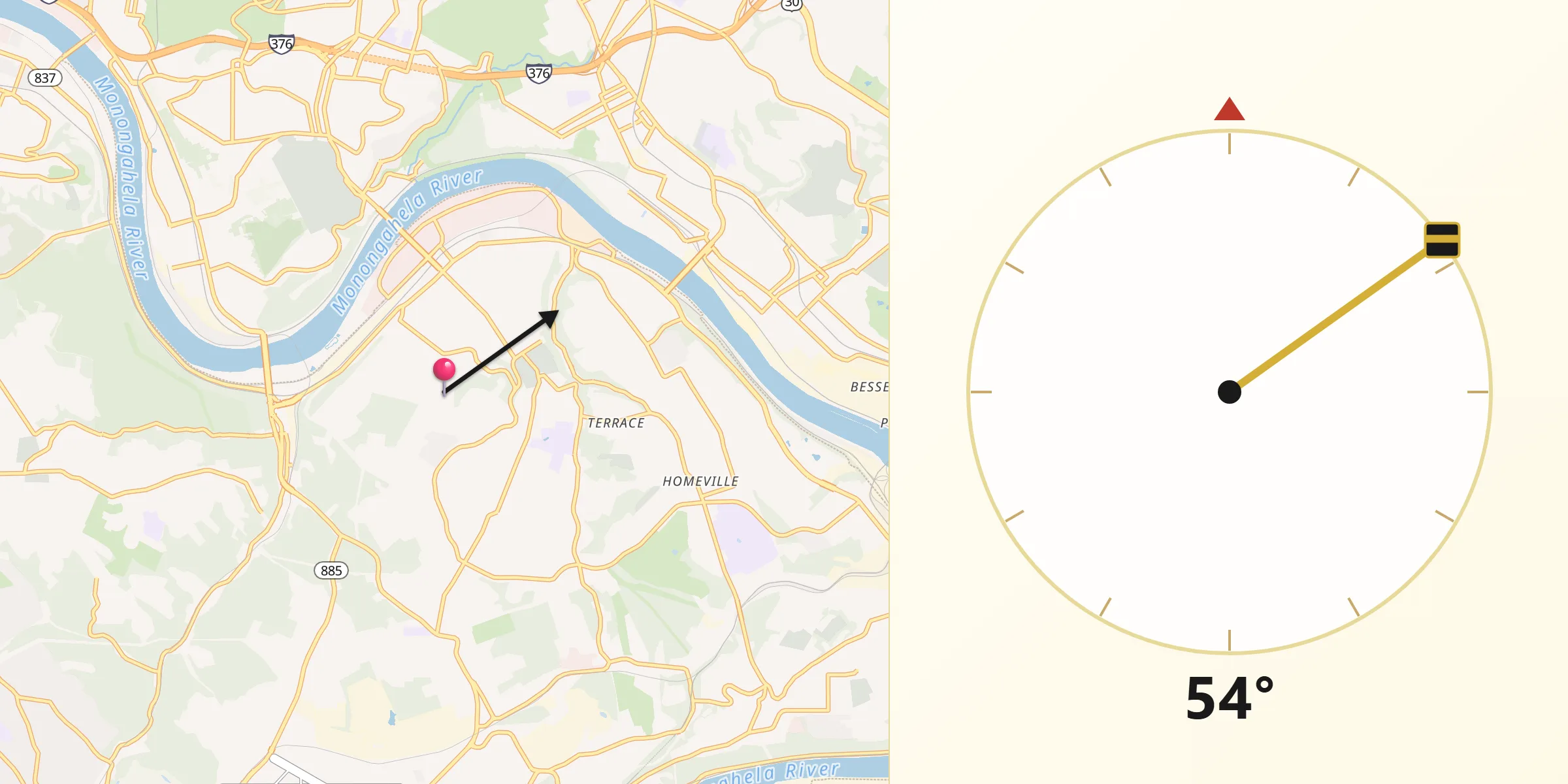 Qibla Direction from West Homestead