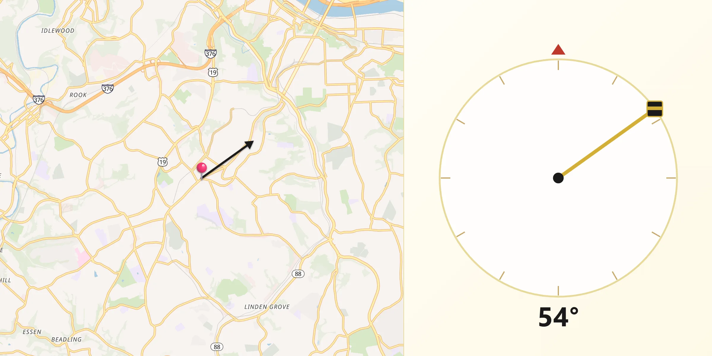 Qibla Direction from Dormont