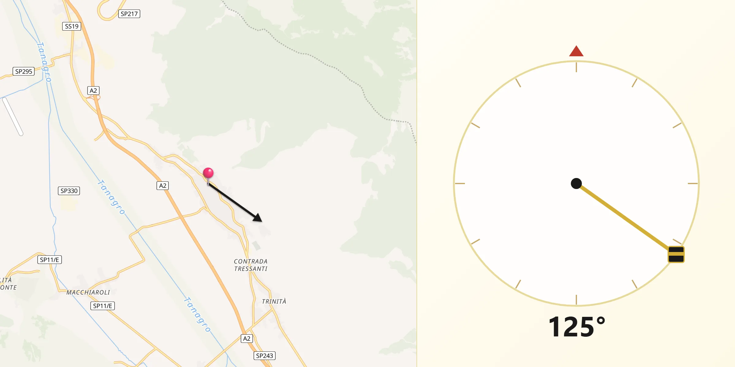 Direzione della Qibla da Sala Consilina
