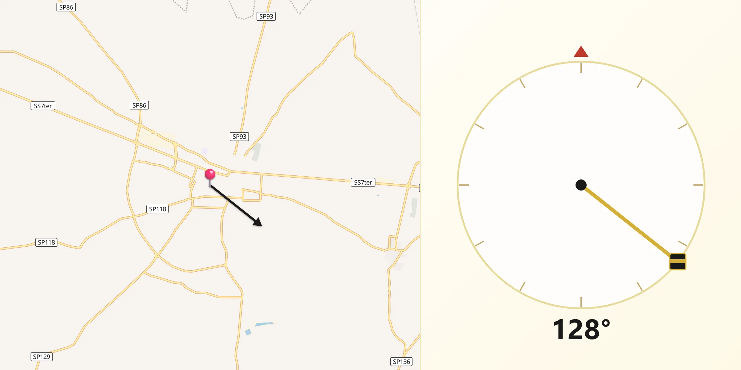 Direzione della Qibla da Sava