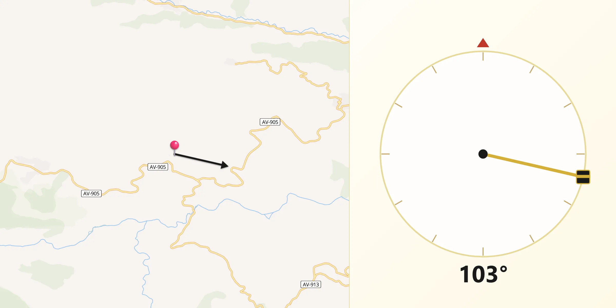 Dirección de la Qibla desde Navalosa