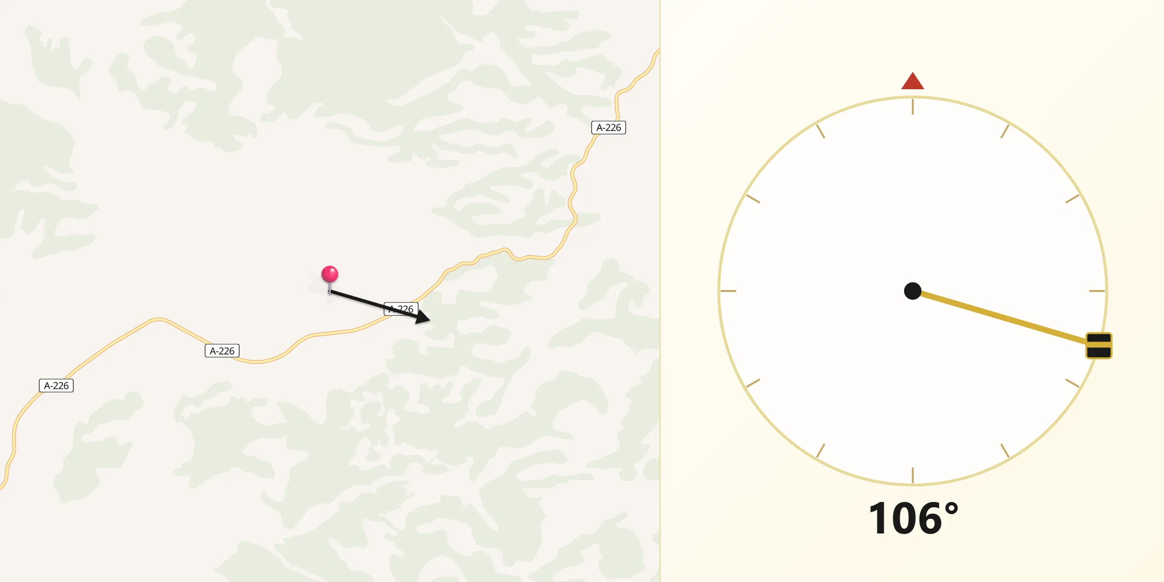 Dirección de la Qibla desde Corbalán