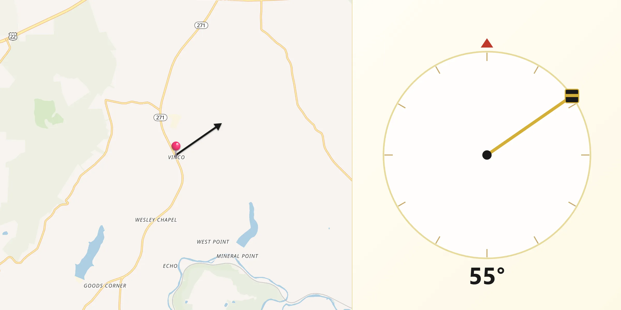 Qibla Direction from Vinco