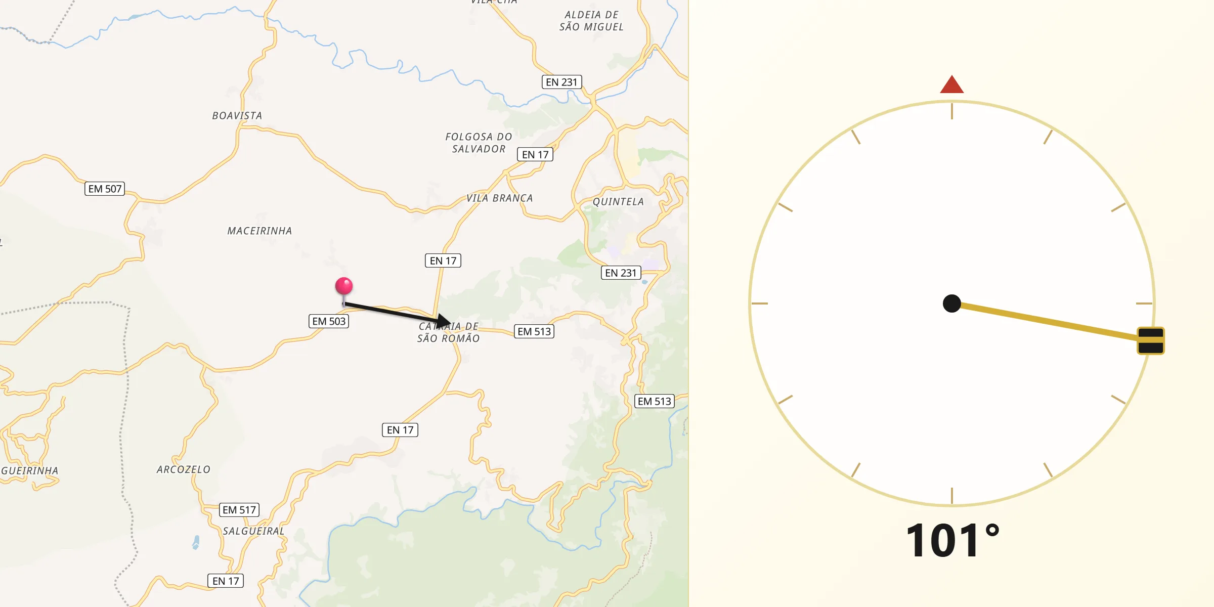 Direção da Qibla a partir de Carragozela