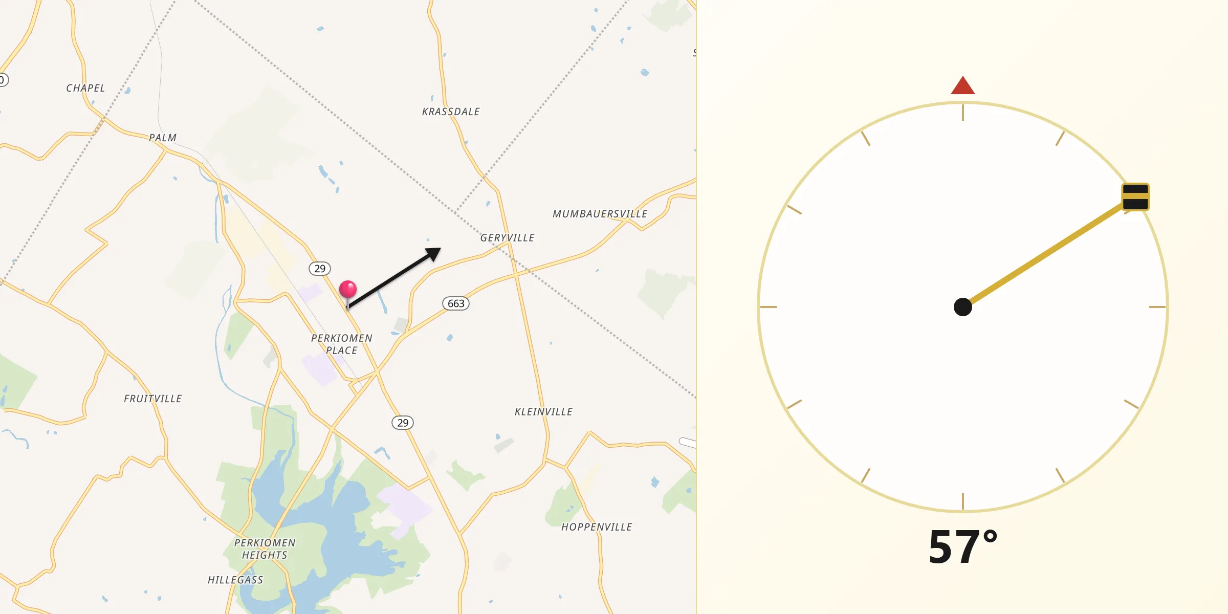 Qibla Direction from East Greenville