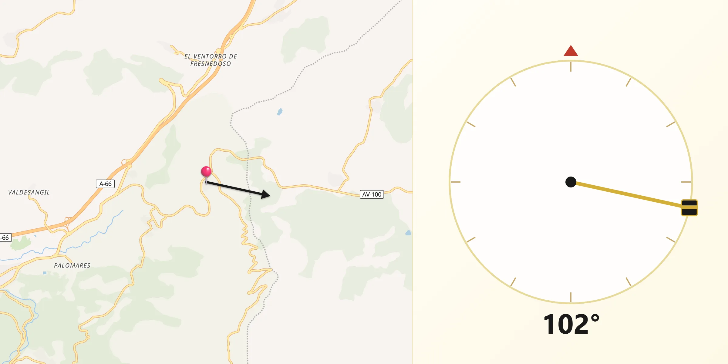 Dirección de la Qibla desde La Hoya