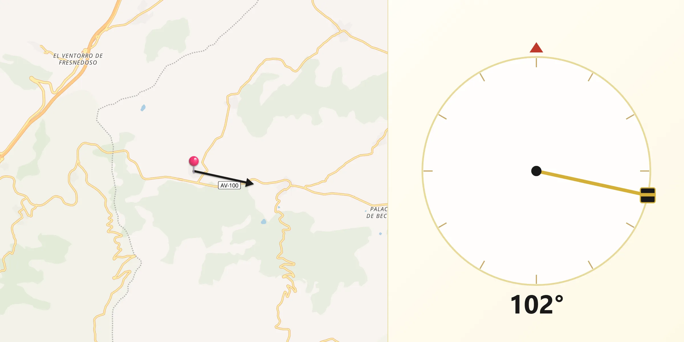 Dirección de la Qibla desde San Bartolomé de Béjar