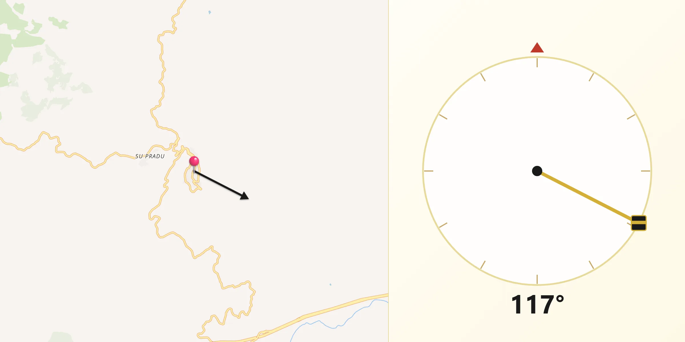 Direzione della Qibla da Orune