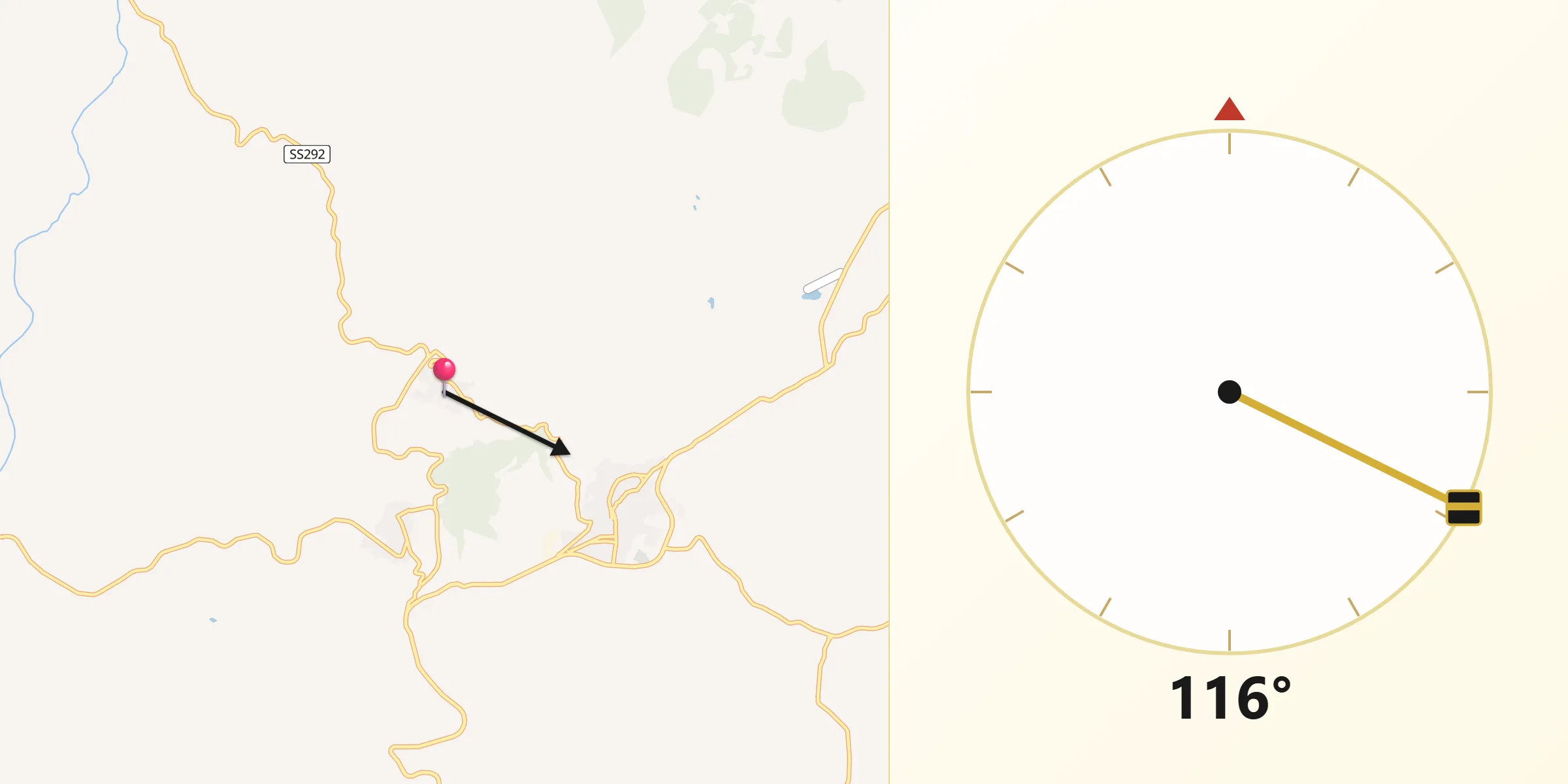 Direzione della Qibla da Mara