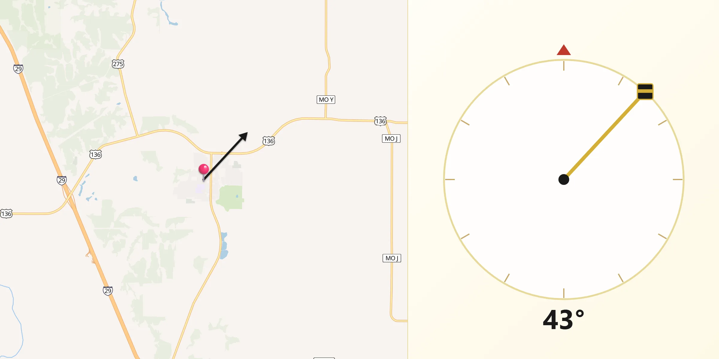 Qibla Direction from Rock Port