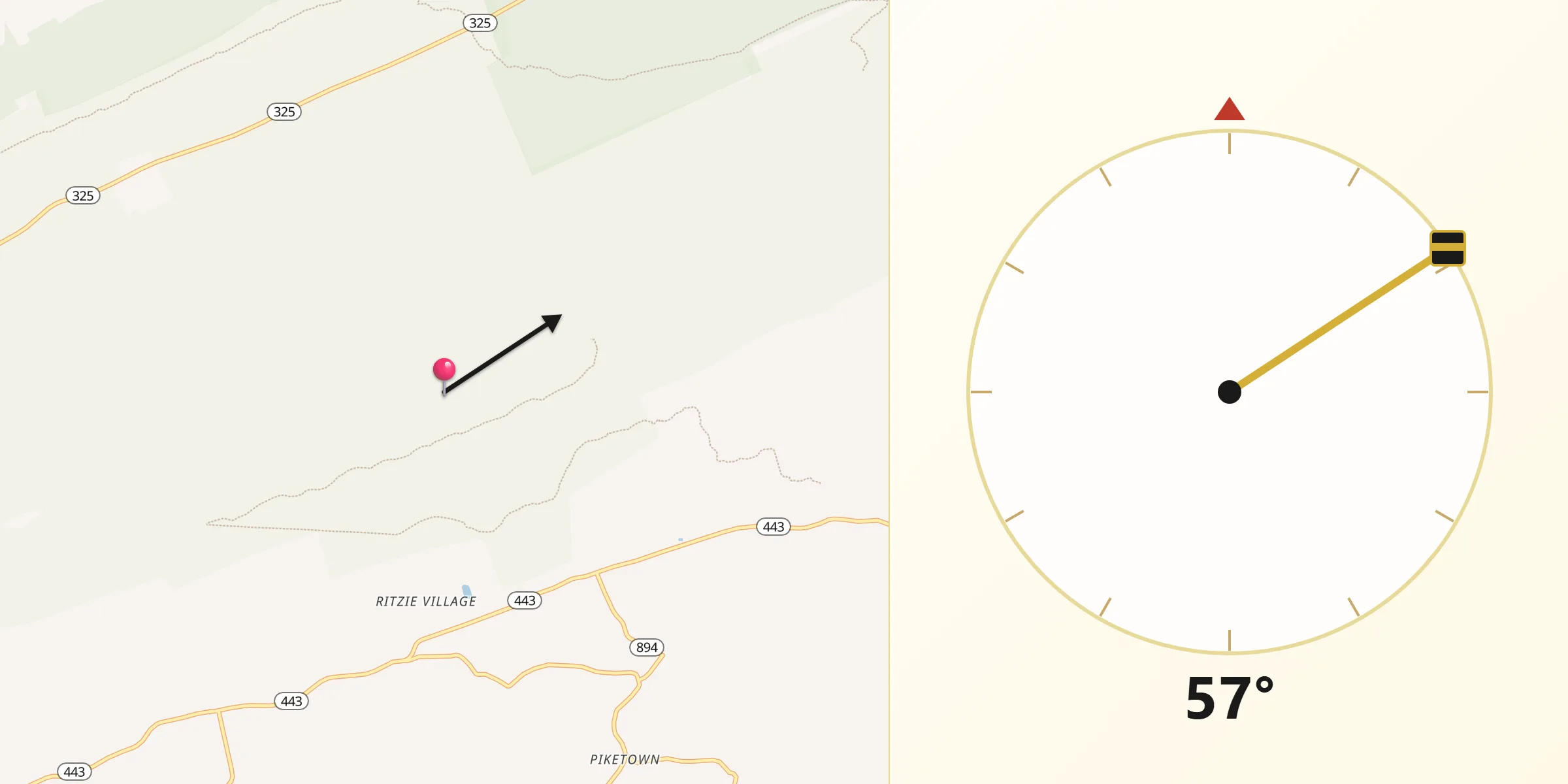 Qibla Direction from Dauphin