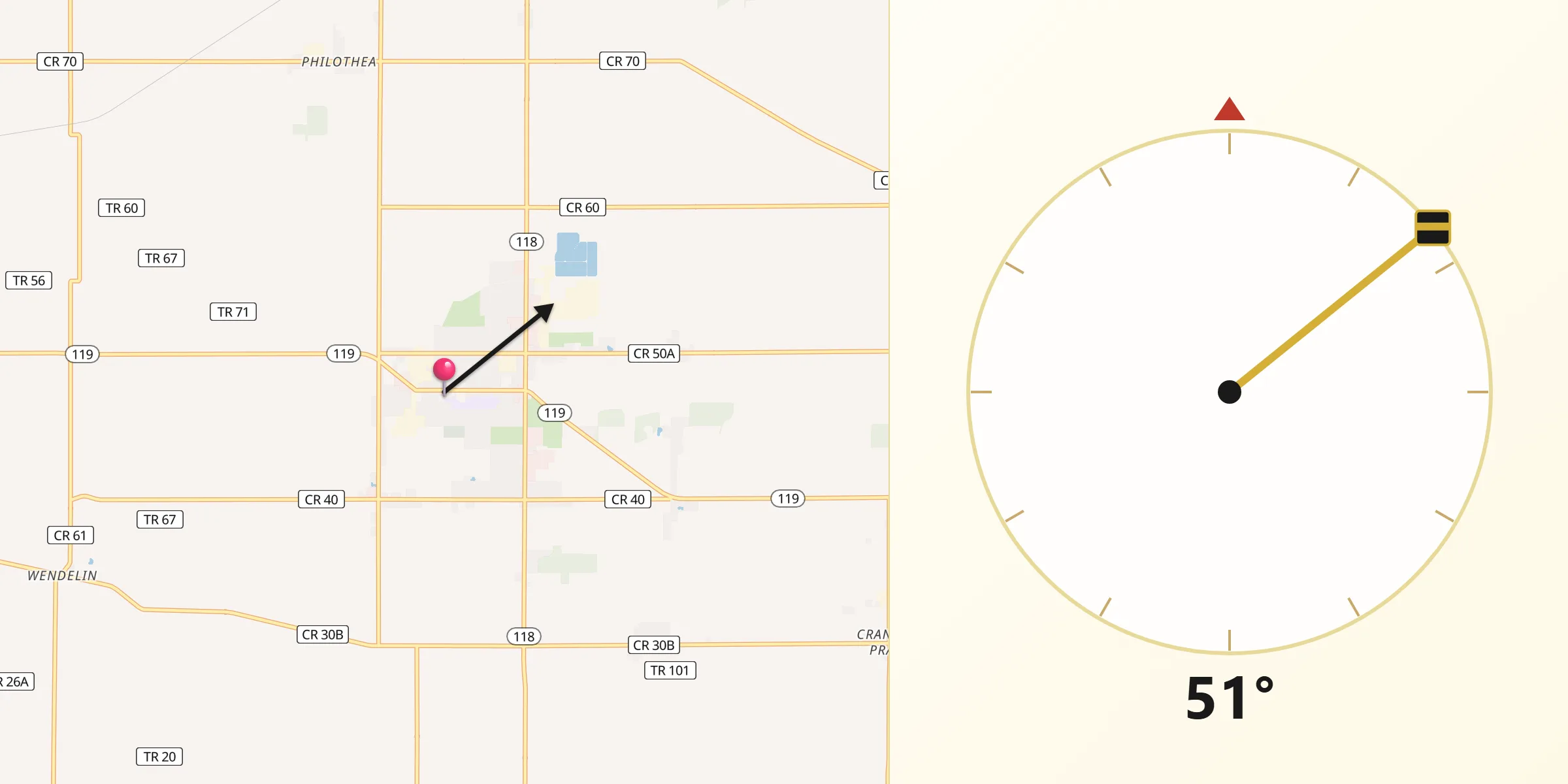 Qibla Direction from Saint Henry