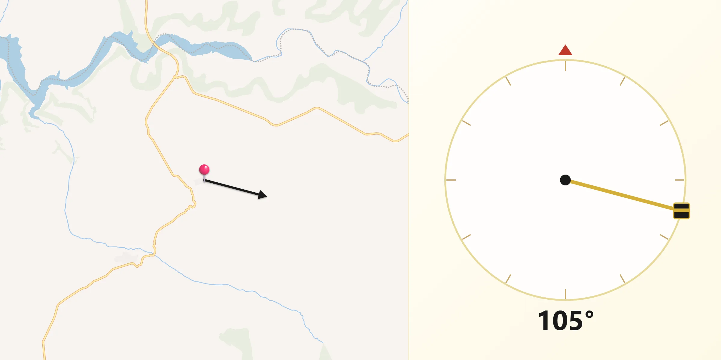 Dirección de la Qibla desde Alcohujate