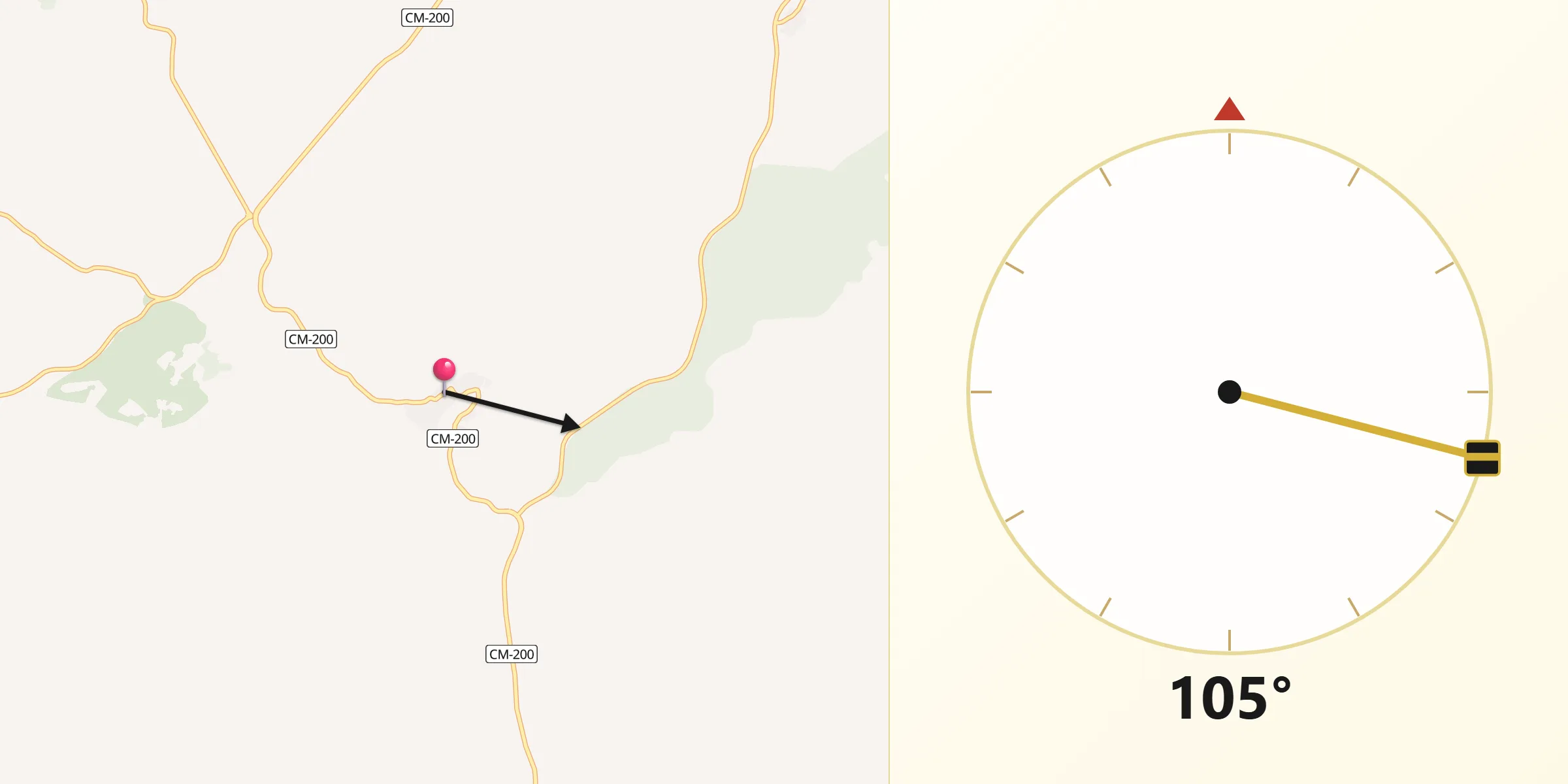 Dirección de la Qibla desde Pastrana