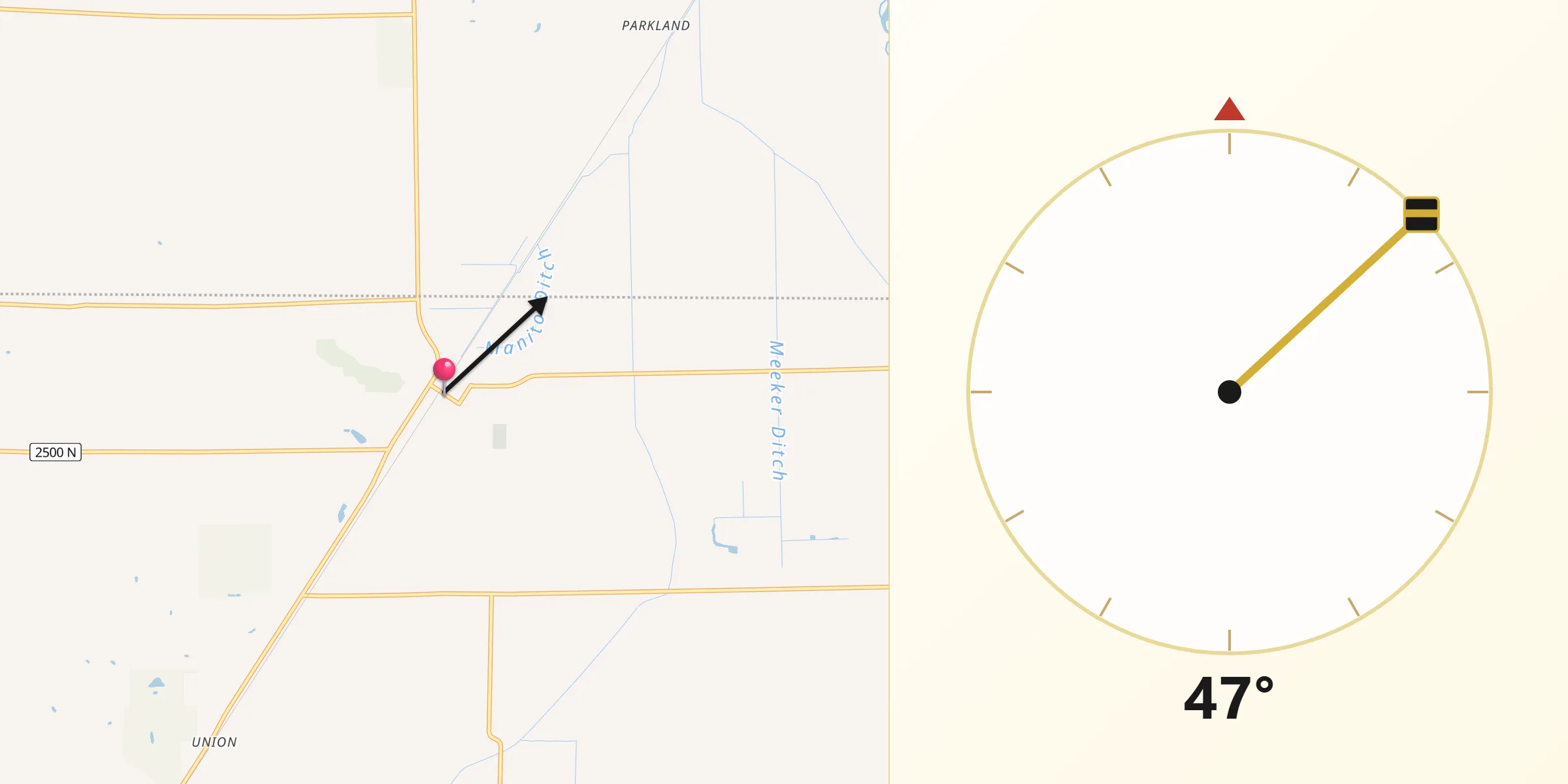 Qibla Direction from Manito