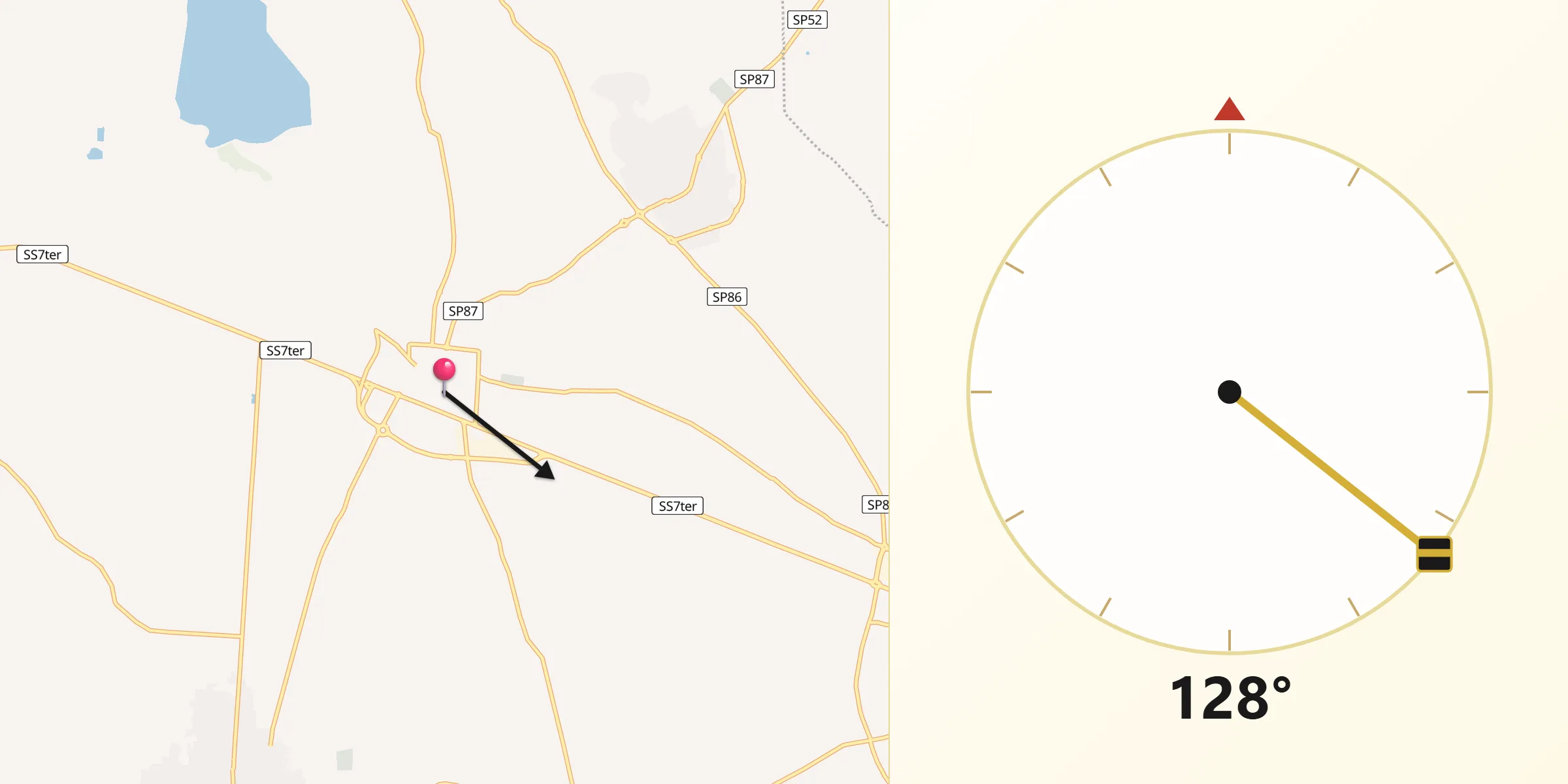 Direzione della Qibla da Fragagnano