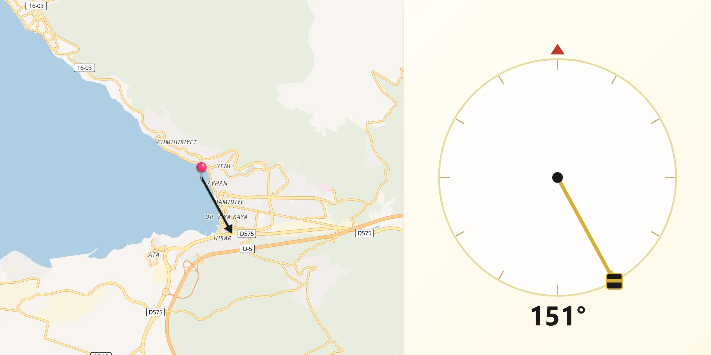Gemlik şehrinden Kıble Yönü