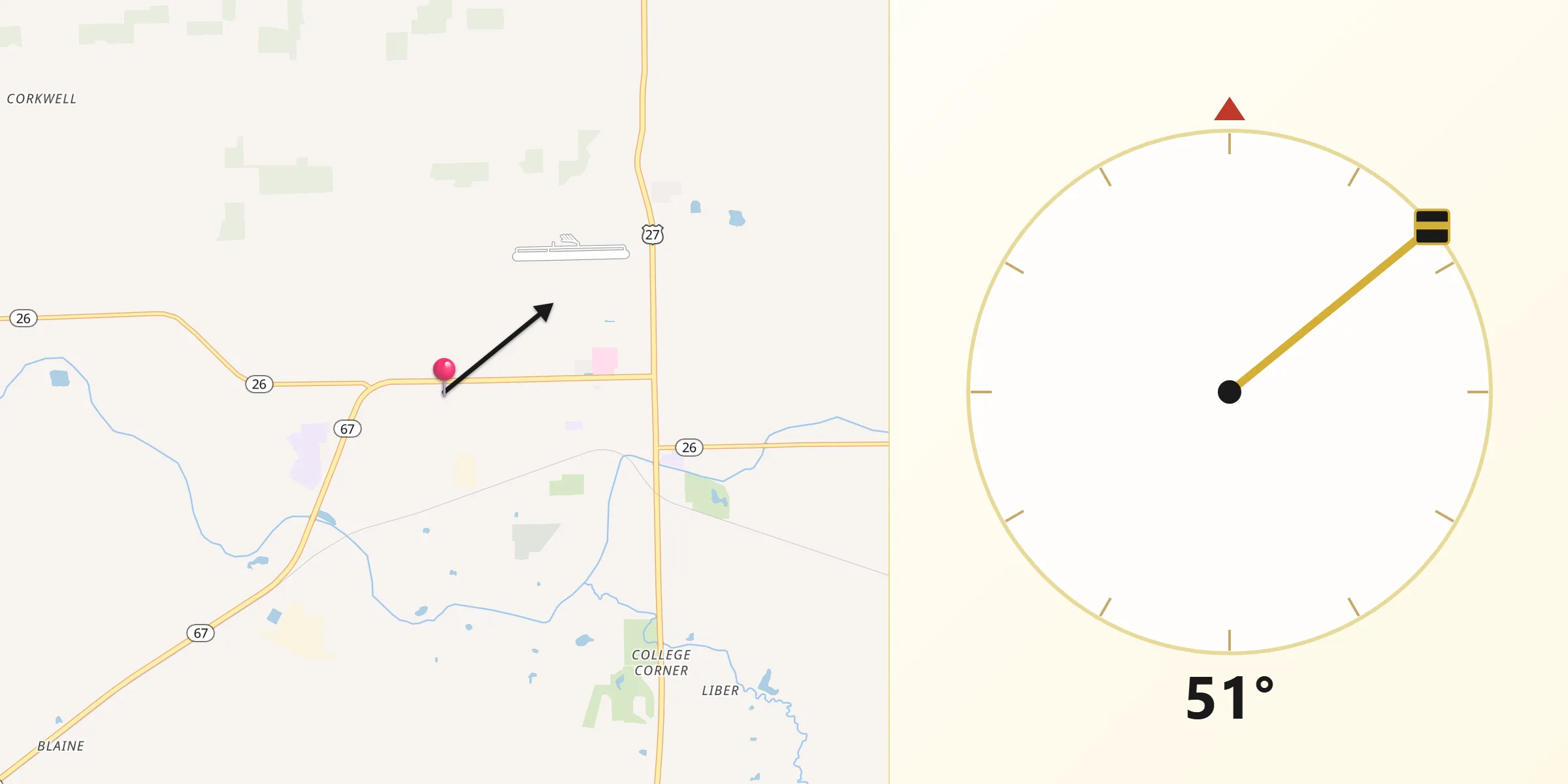 Qibla Direction from Jay