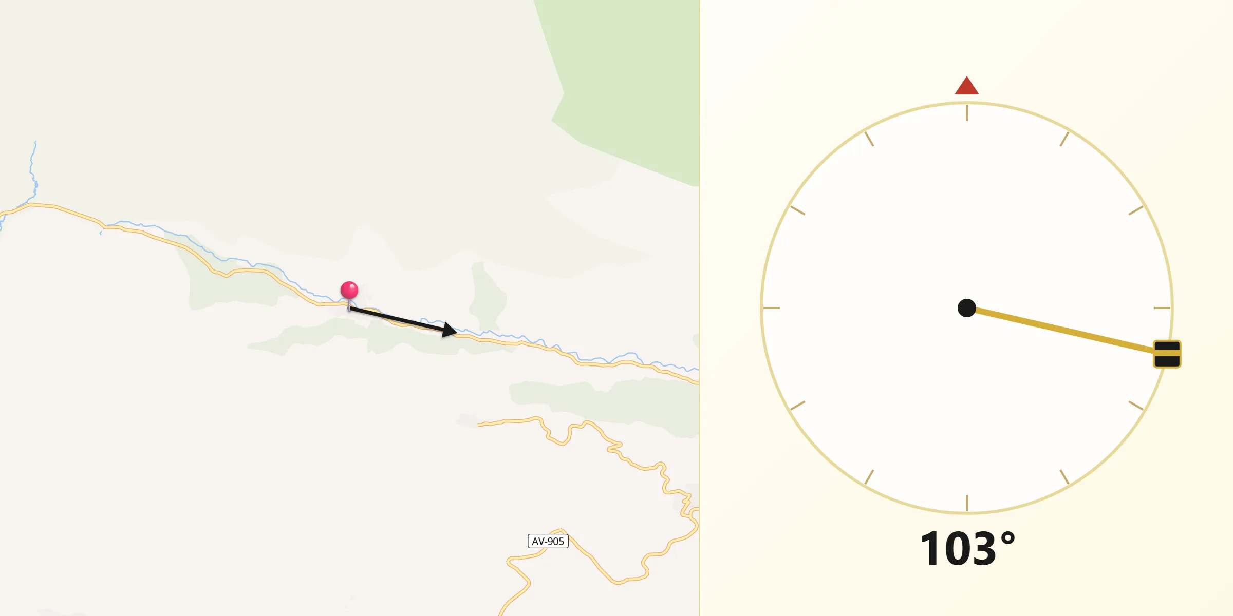 Dirección de la Qibla desde Navalacruz
