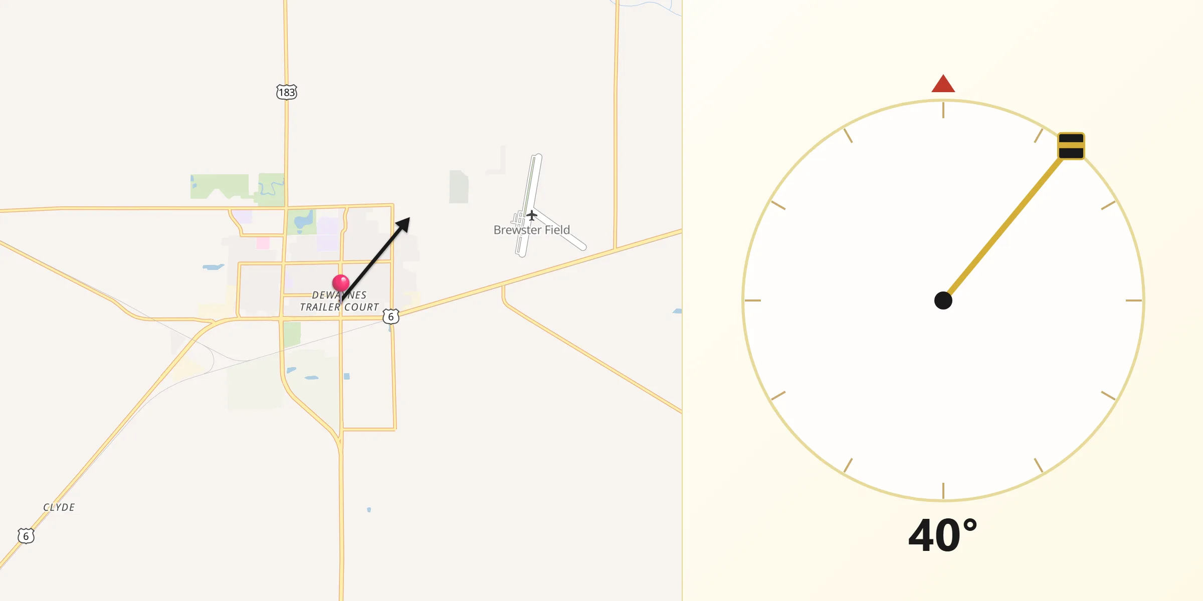 Qibla Direction from Holdrege