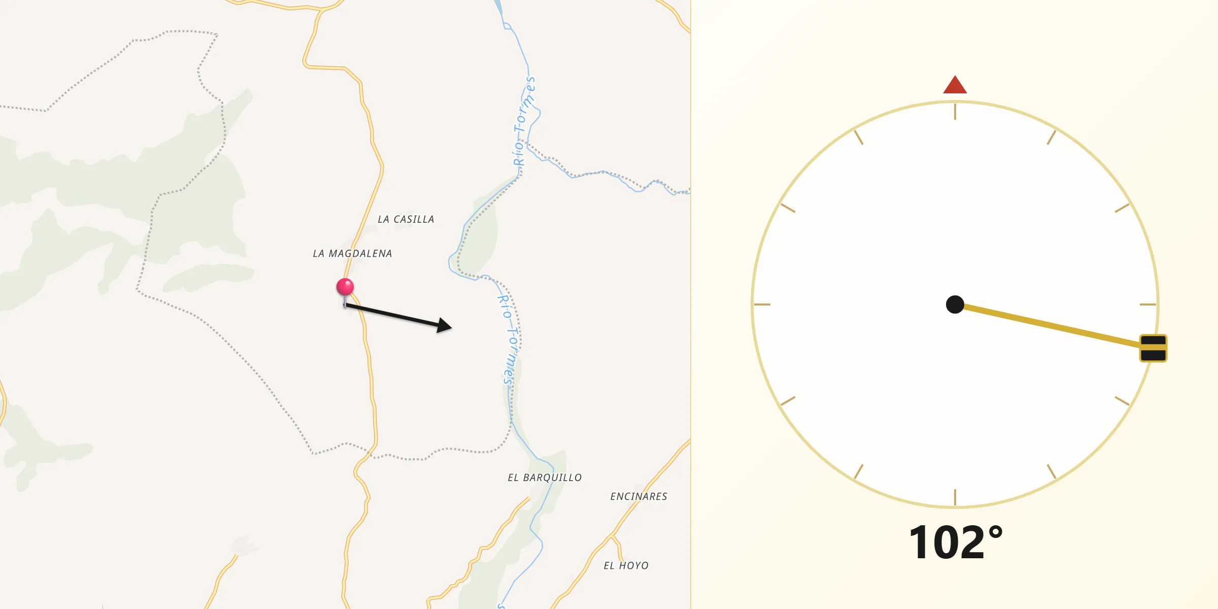 Dirección de la Qibla desde El Tejado