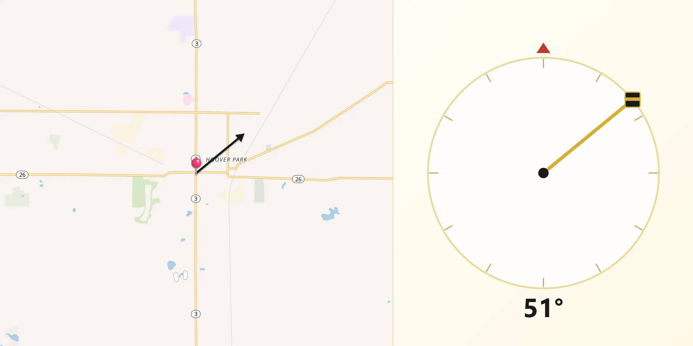 Qibla Direction from Hartford City
