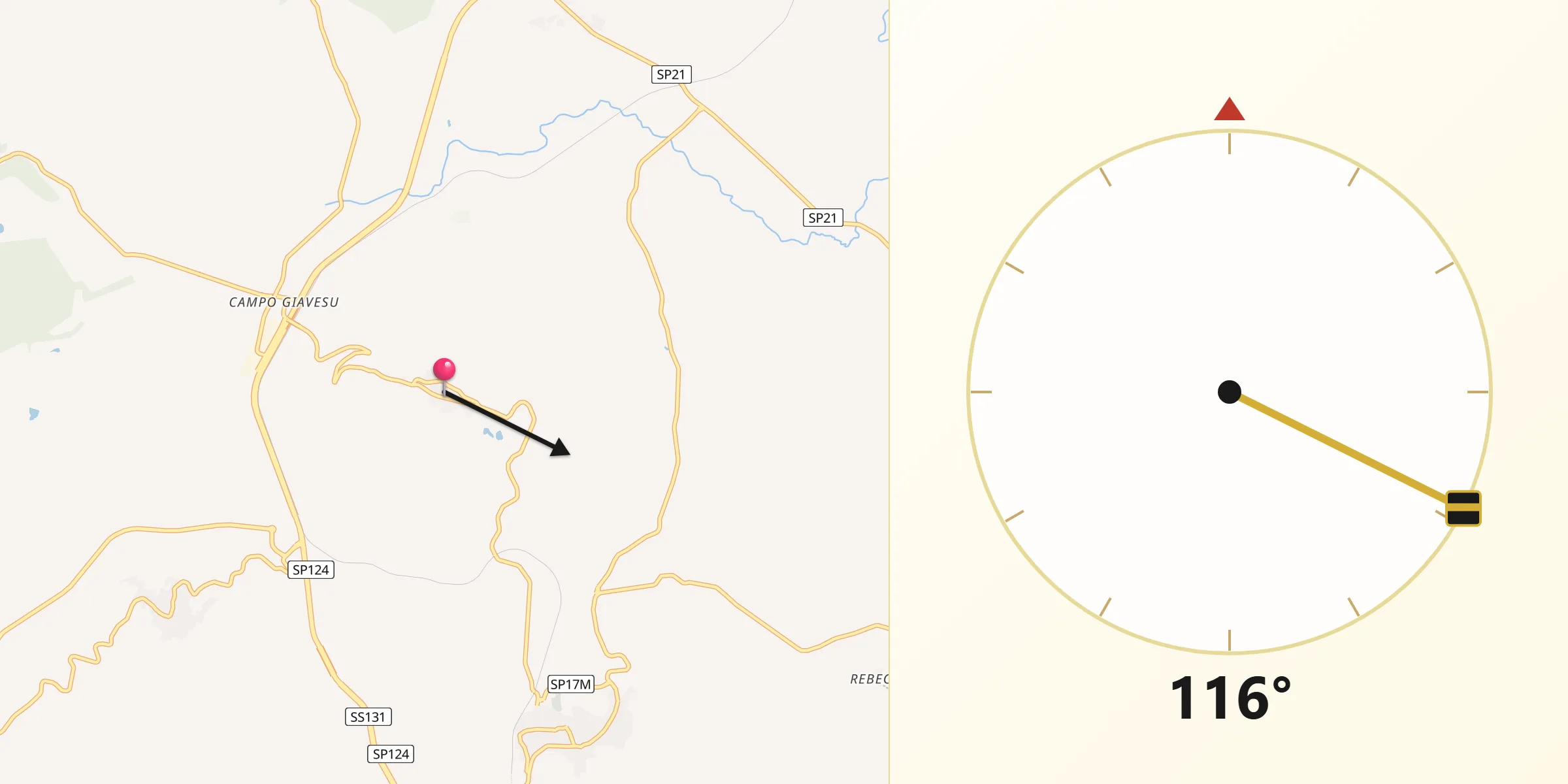 Direzione della Qibla da Giave