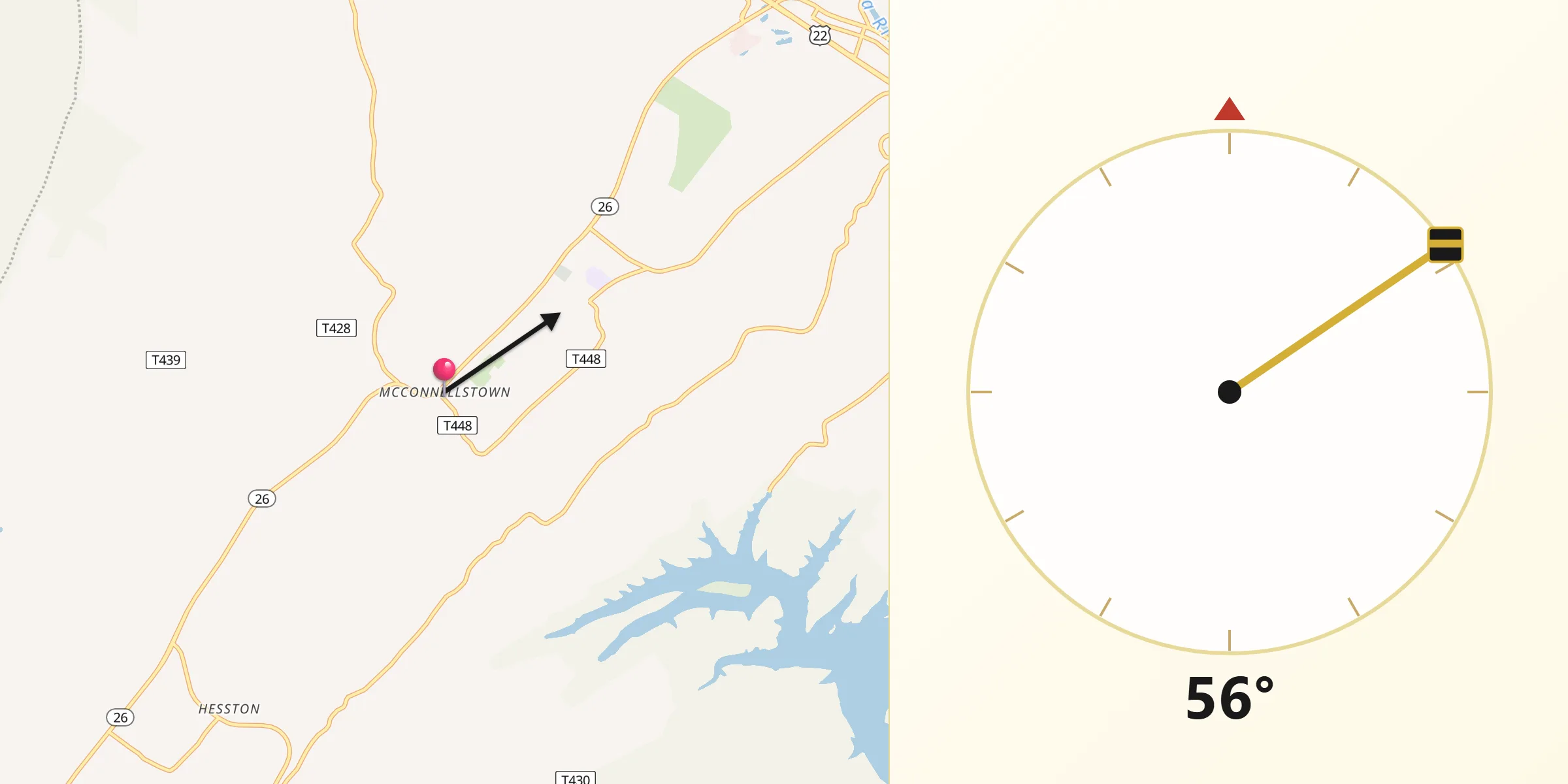Qibla Direction from McConnellstown