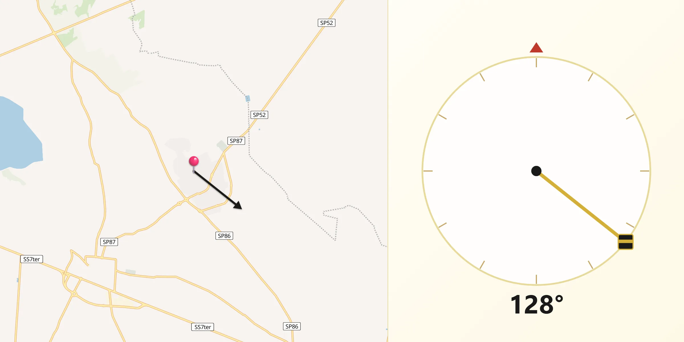 Direzione della Qibla da San Marzano di San Giuseppe