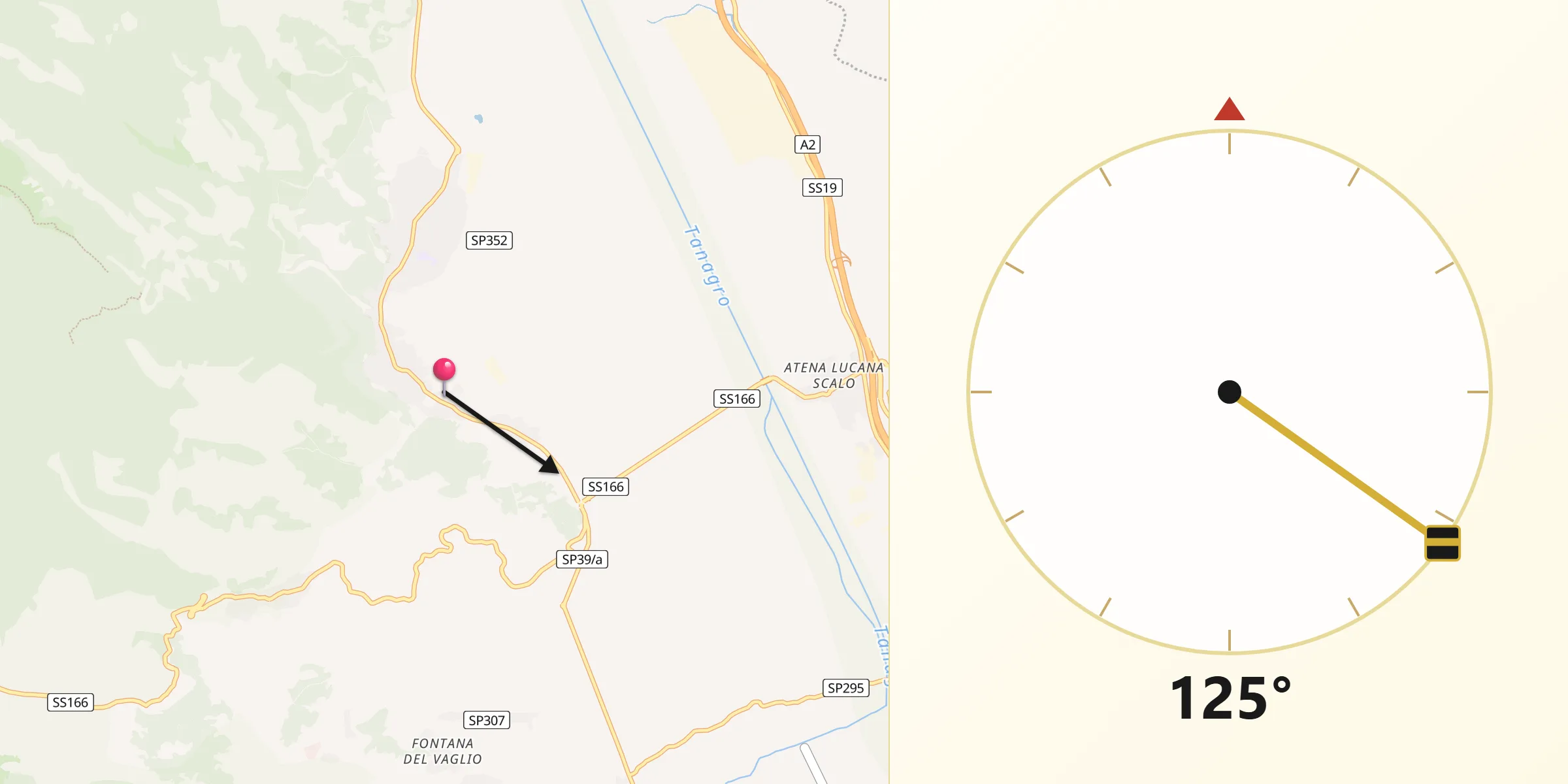 Direzione della Qibla da San Pietro al Tanagro