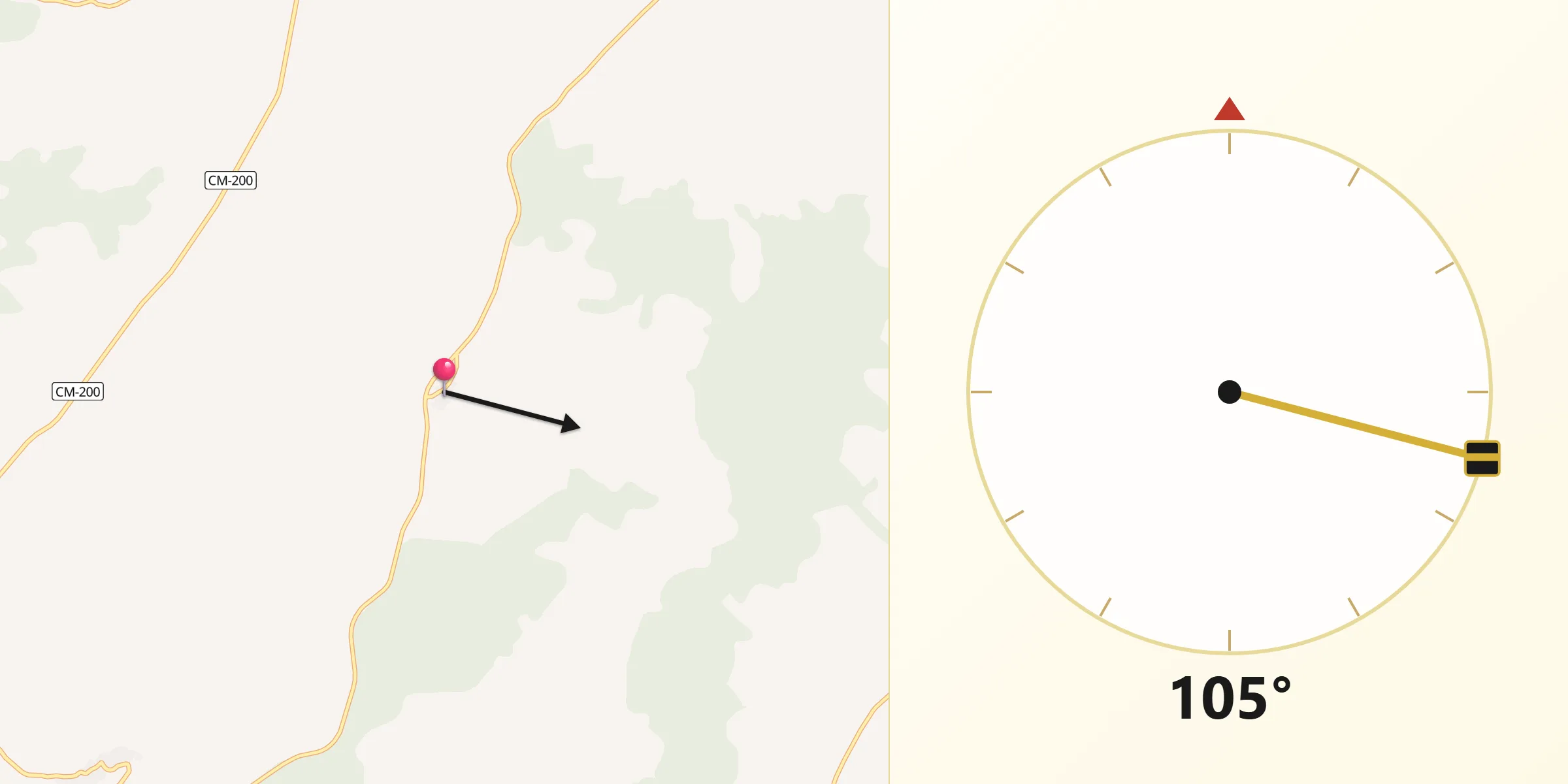 Dirección de la Qibla desde Valdeconcha