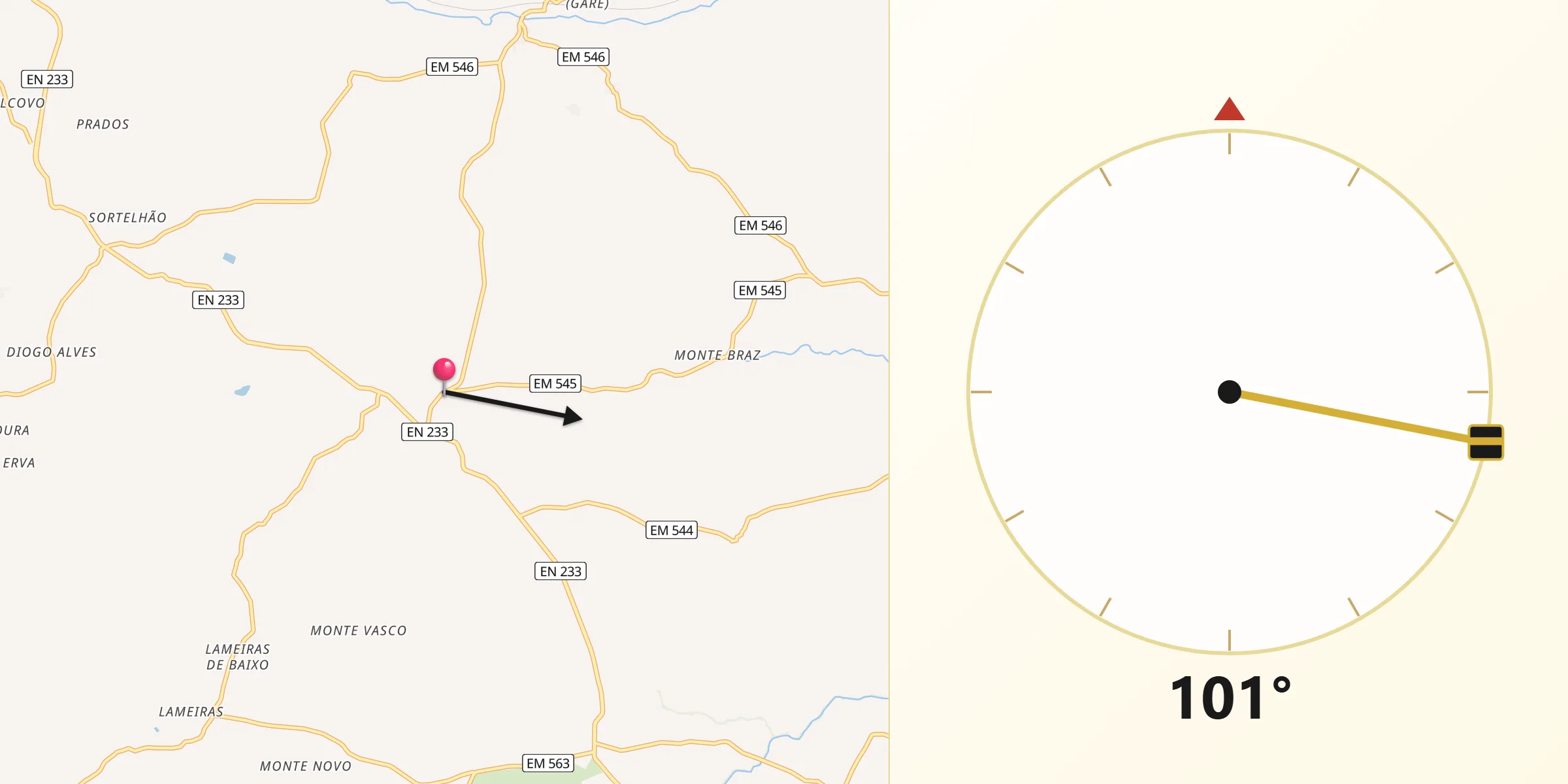 Direção da Qibla a partir de Adão