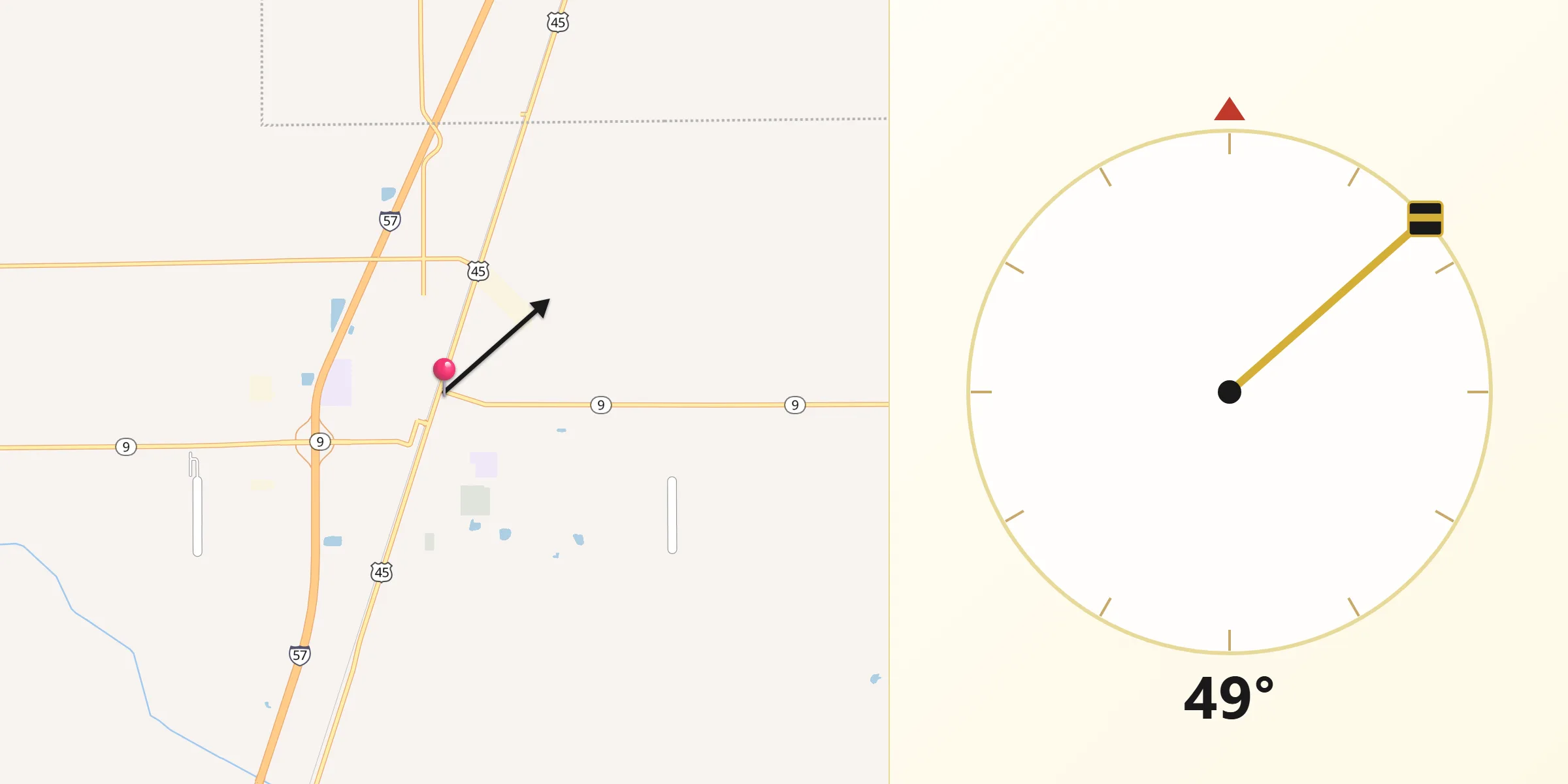 Qibla Direction from Paxton