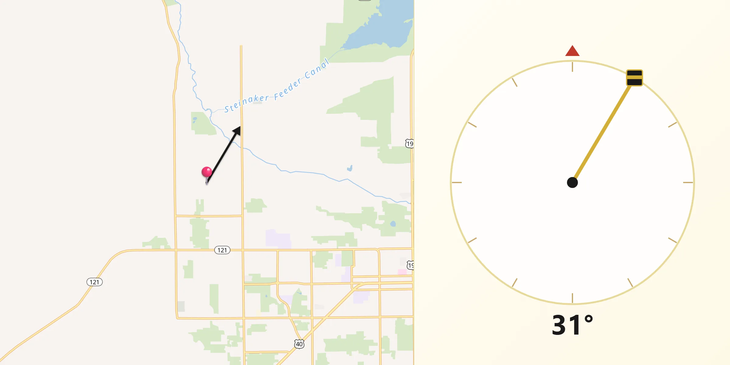 Qibla Direction from Maeser