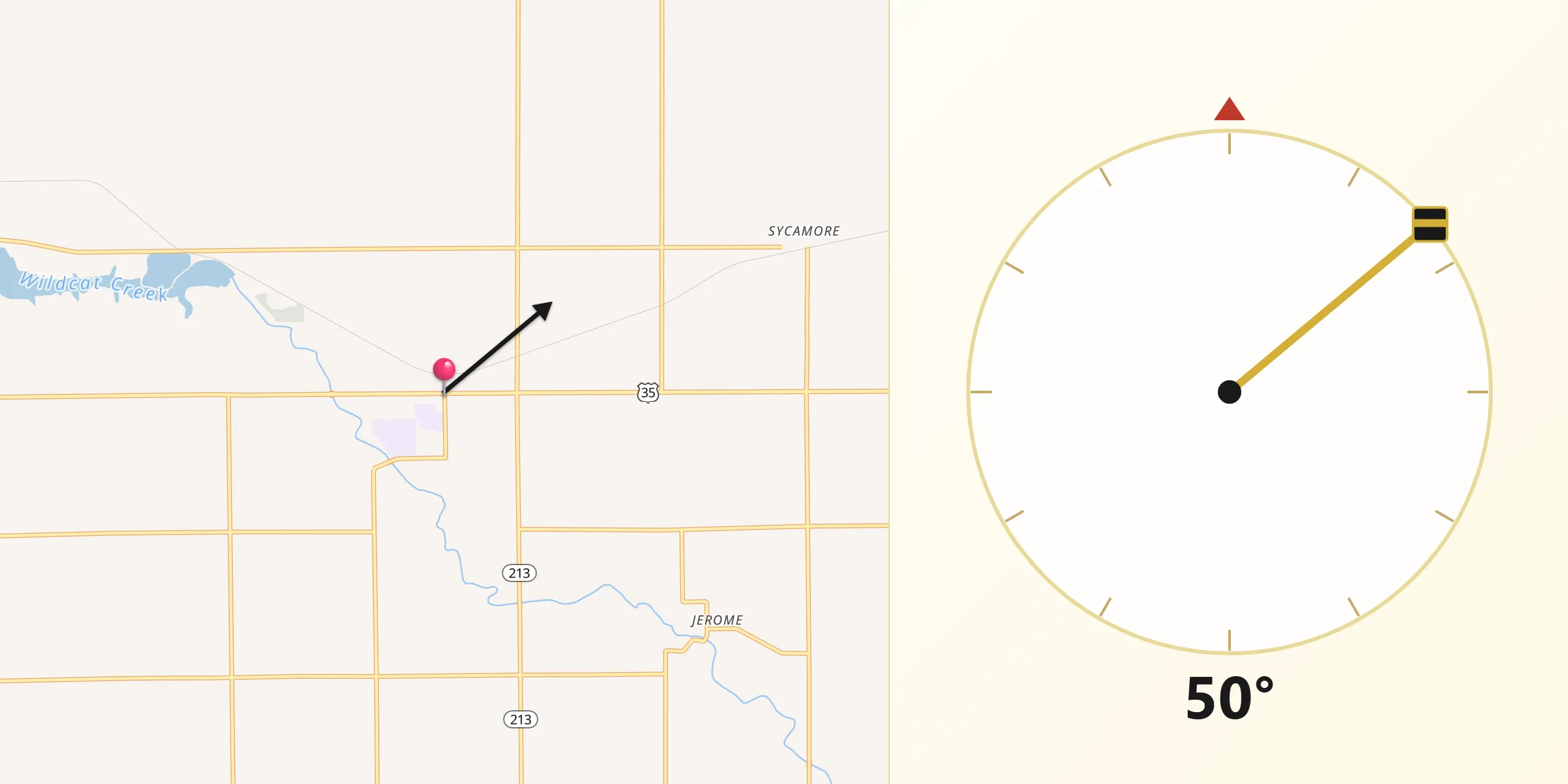 Qibla Direction from Greentown