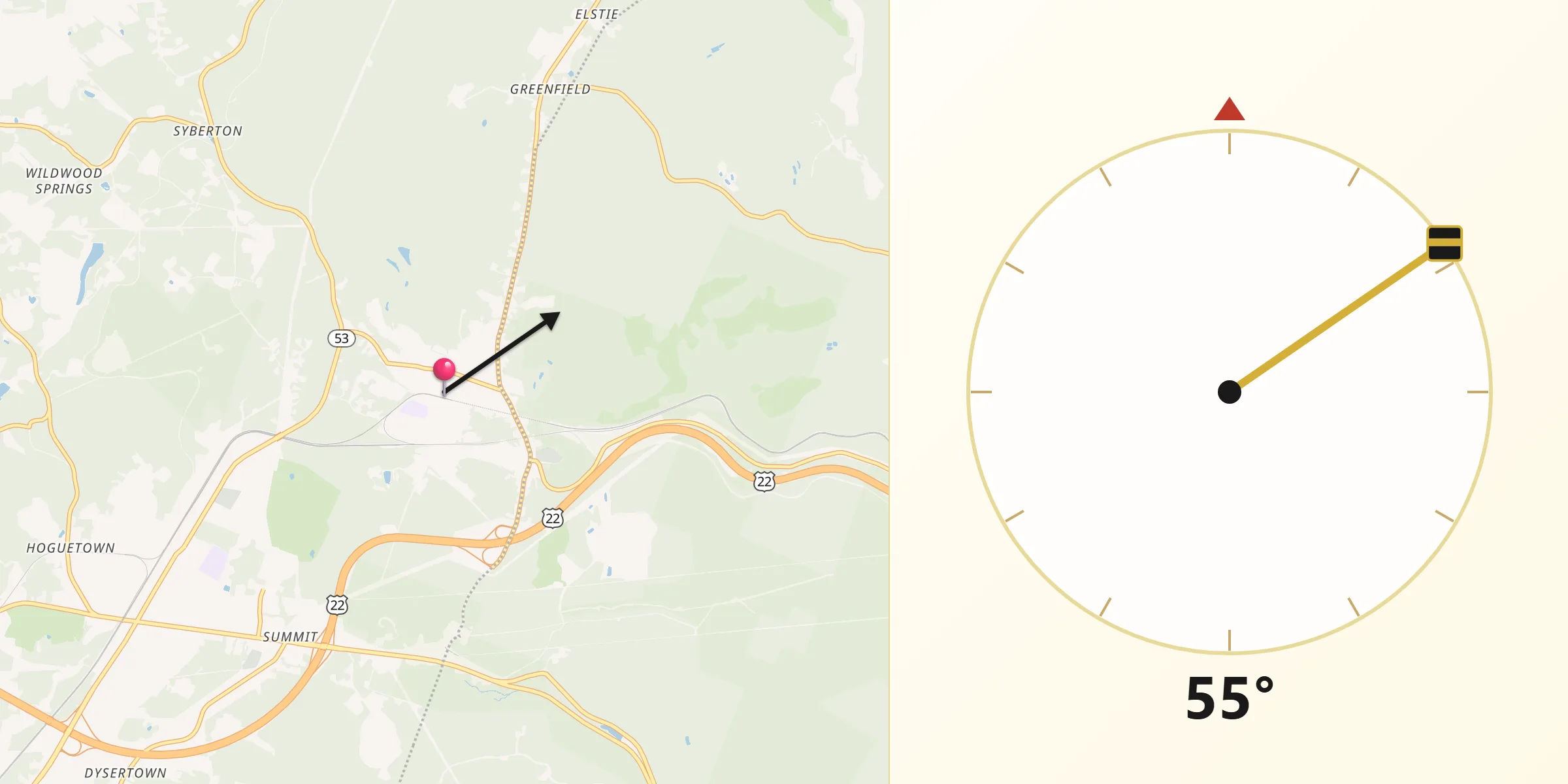 Qibla Direction from Gallitzin