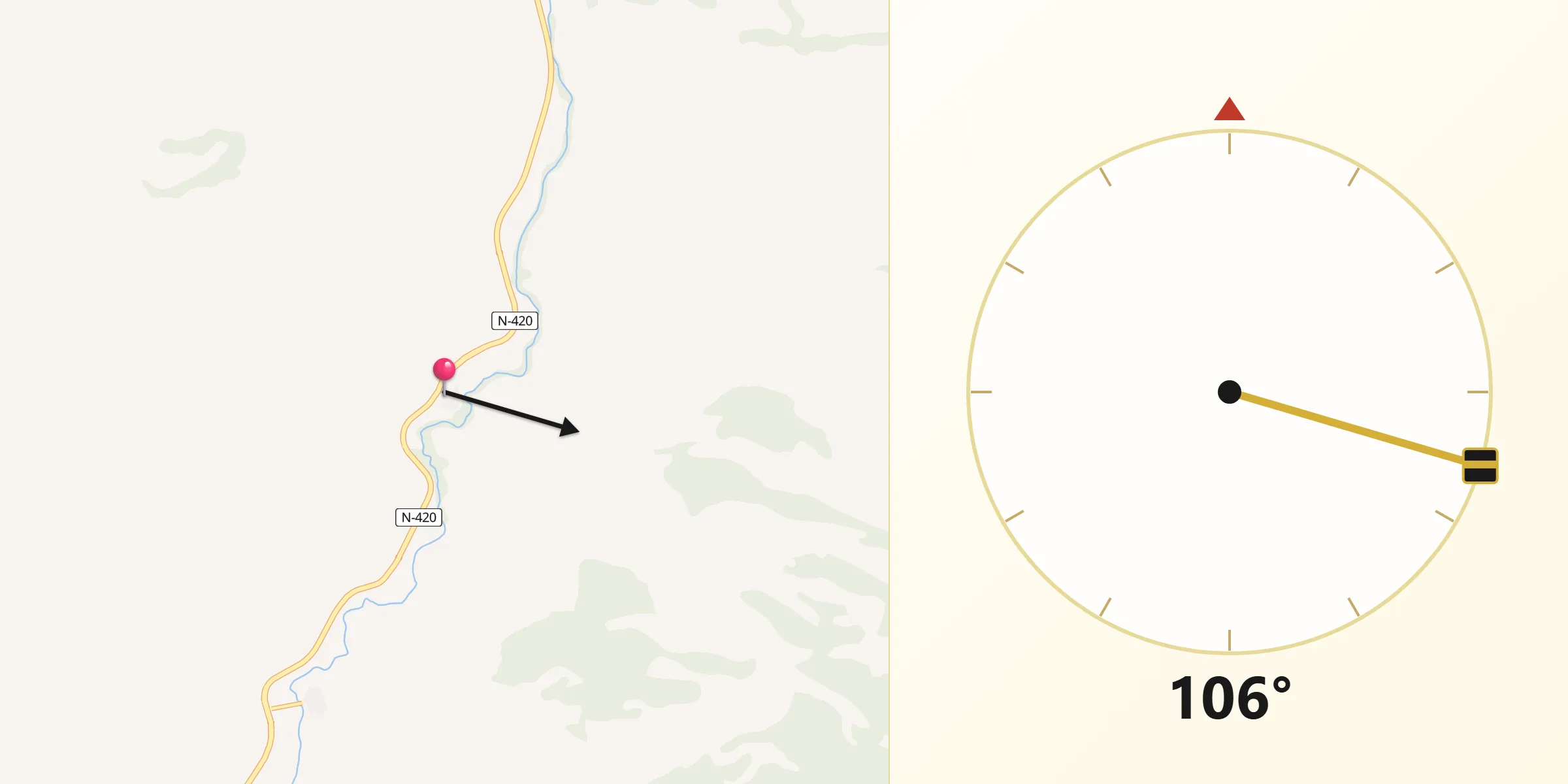 Dirección de la Qibla desde Peralejos