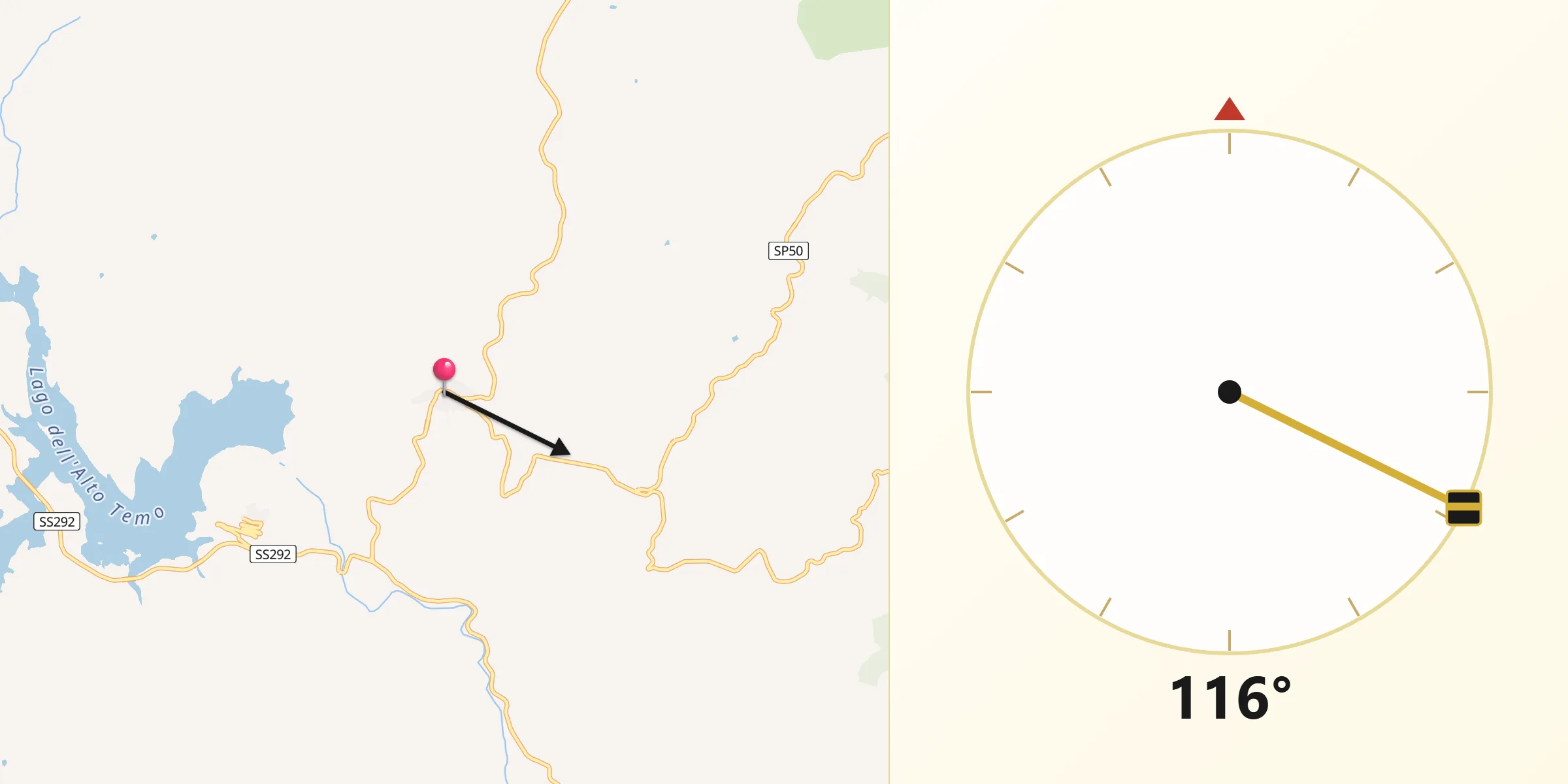 Direzione della Qibla da Romana