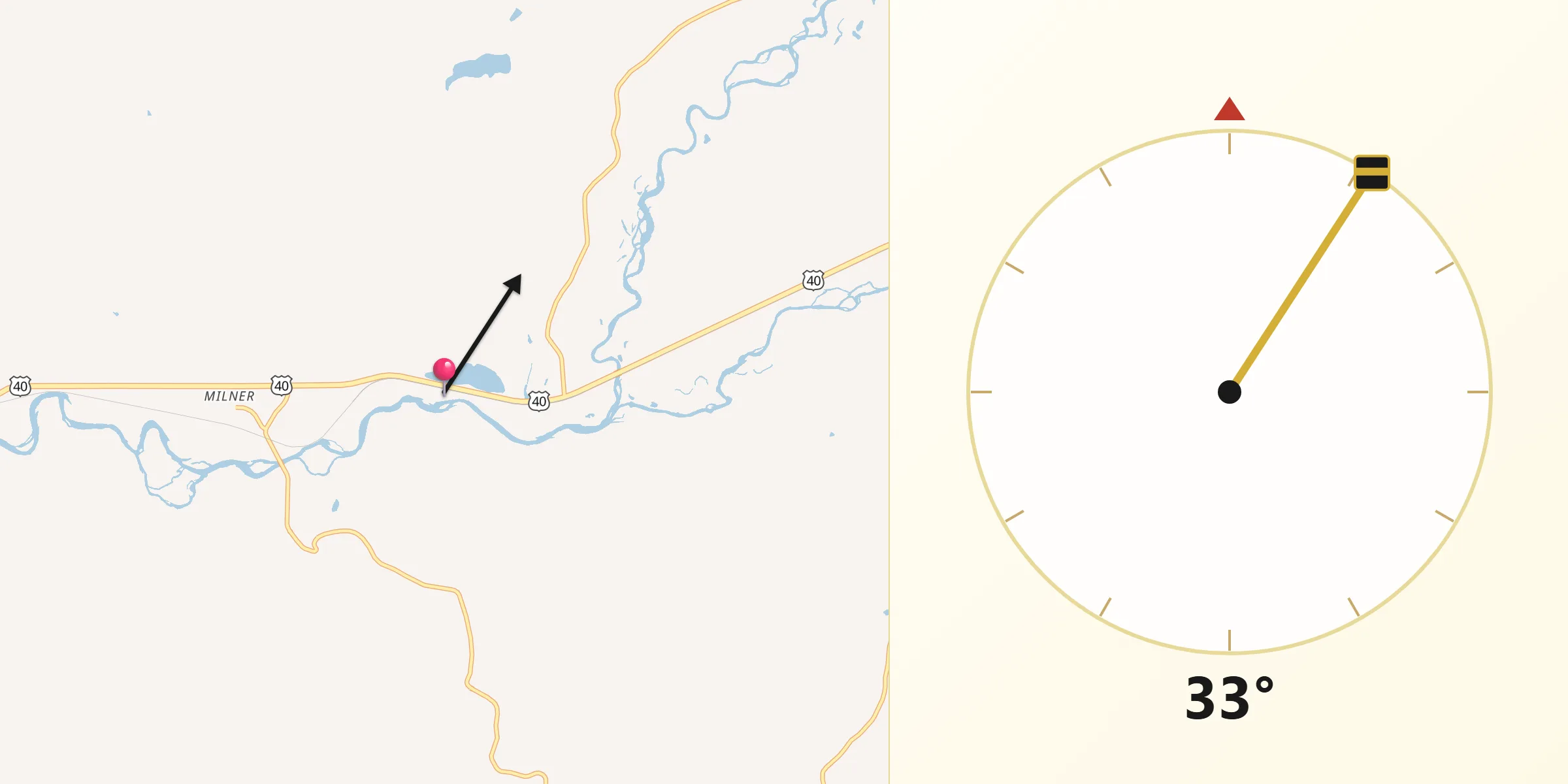 Qibla Direction from Routt