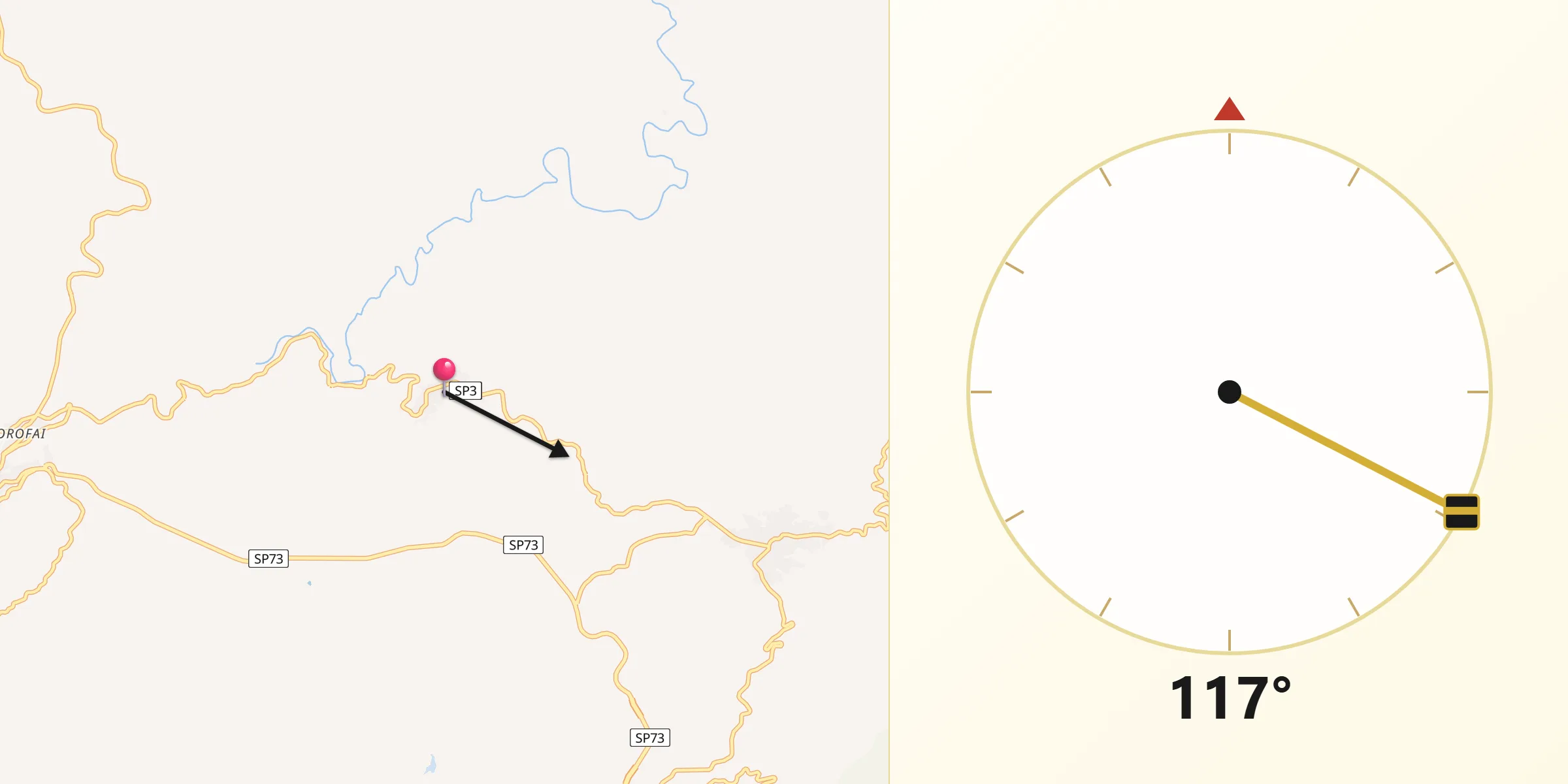 Direzione della Qibla da Onanì