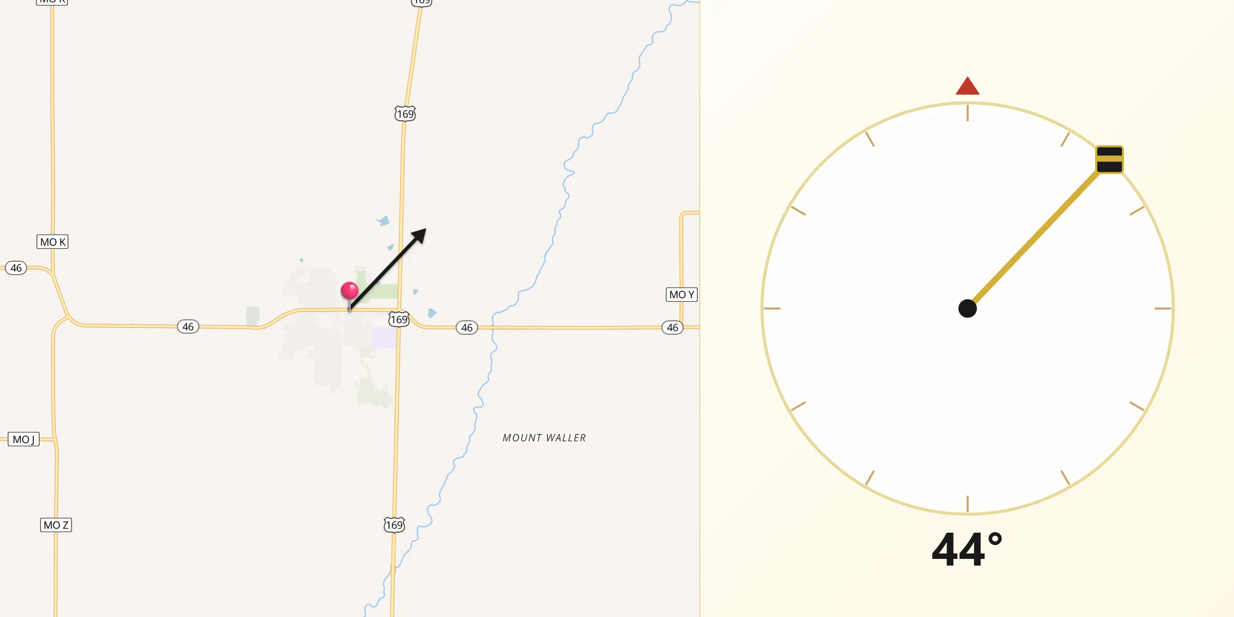 Qibla Direction from Grant City