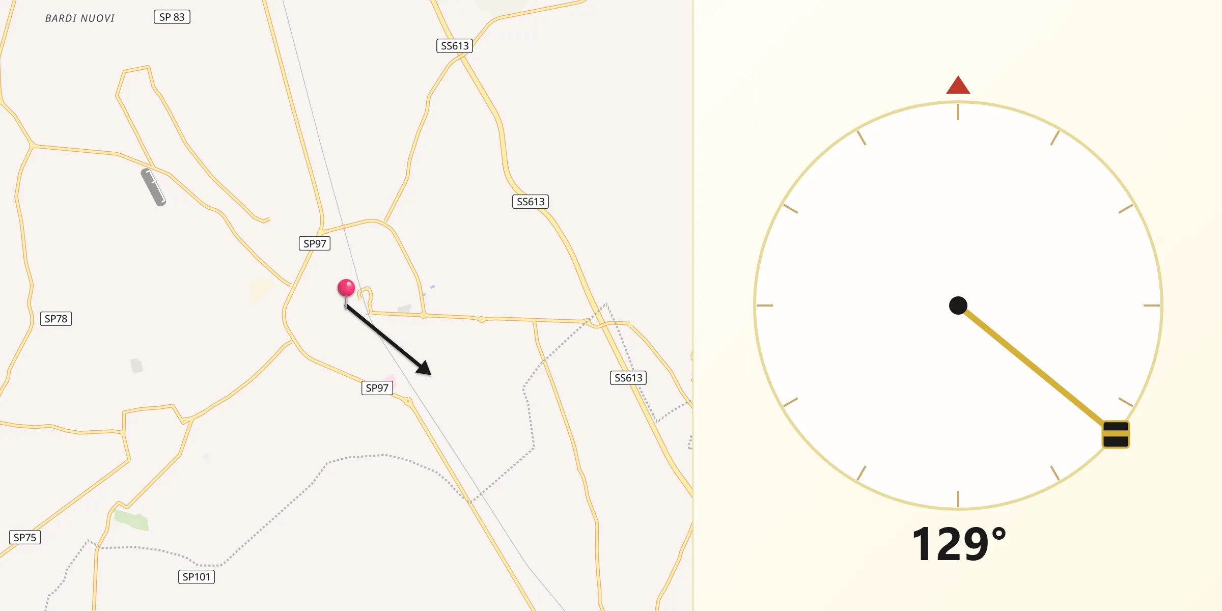 Direzione della Qibla da San Pietro Vernotico
