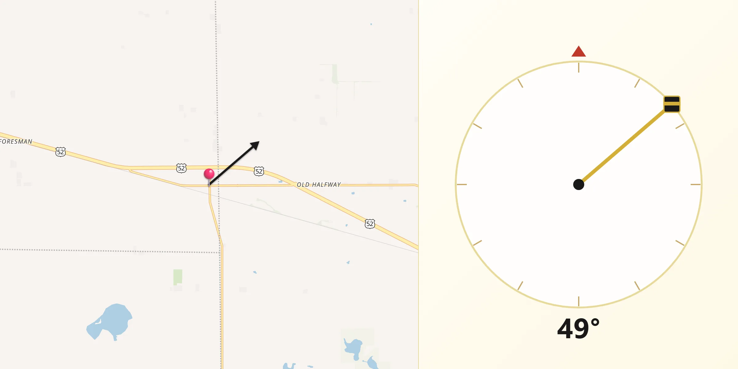 Qibla Direction from Otterbein