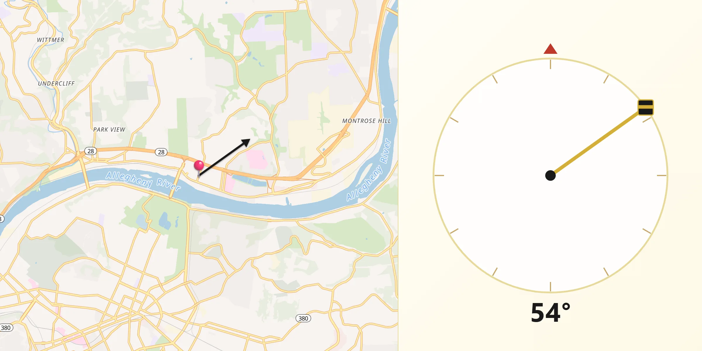 Qibla Direction from Aspinwall