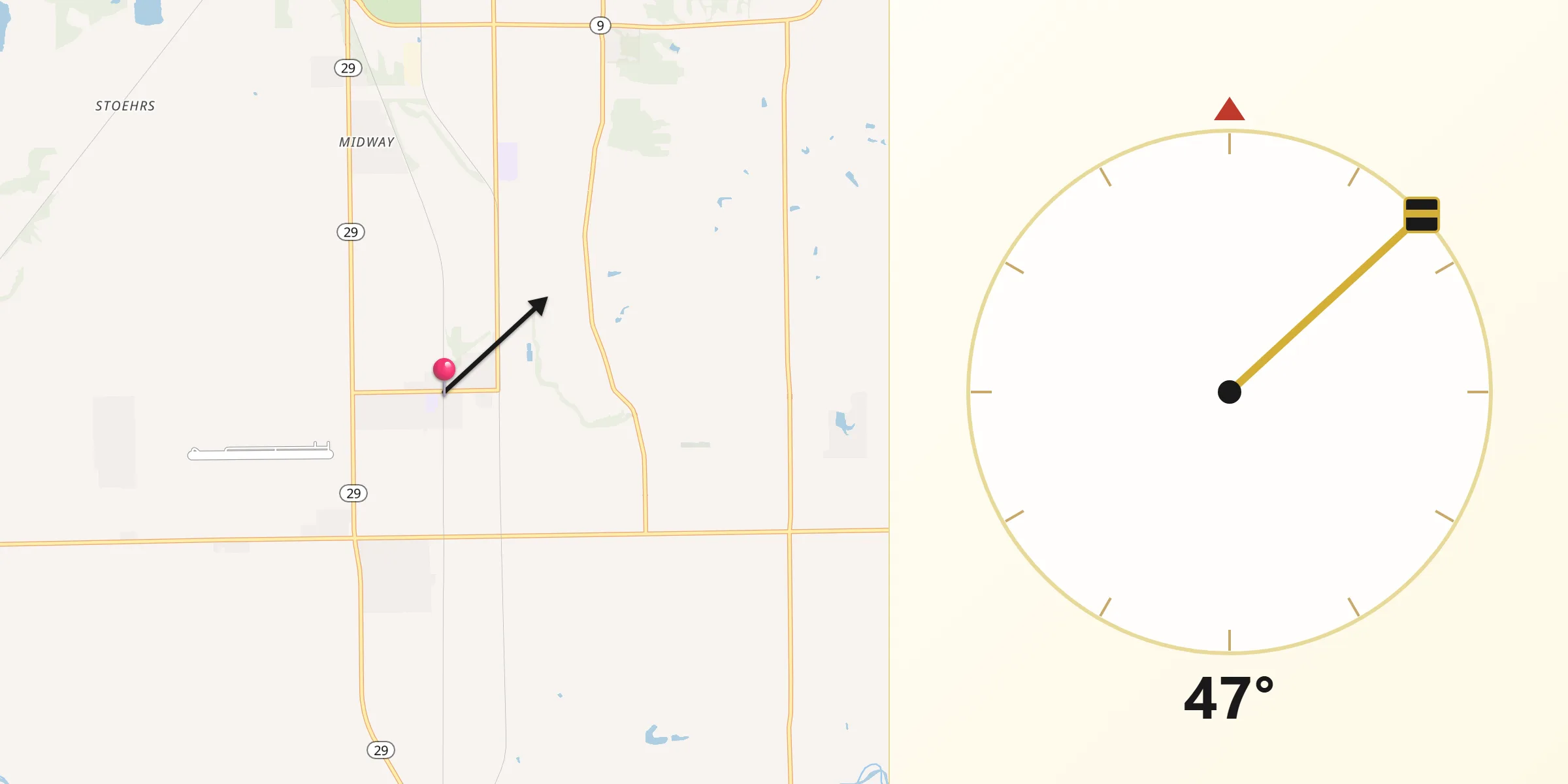 Qibla Direction from South Pekin