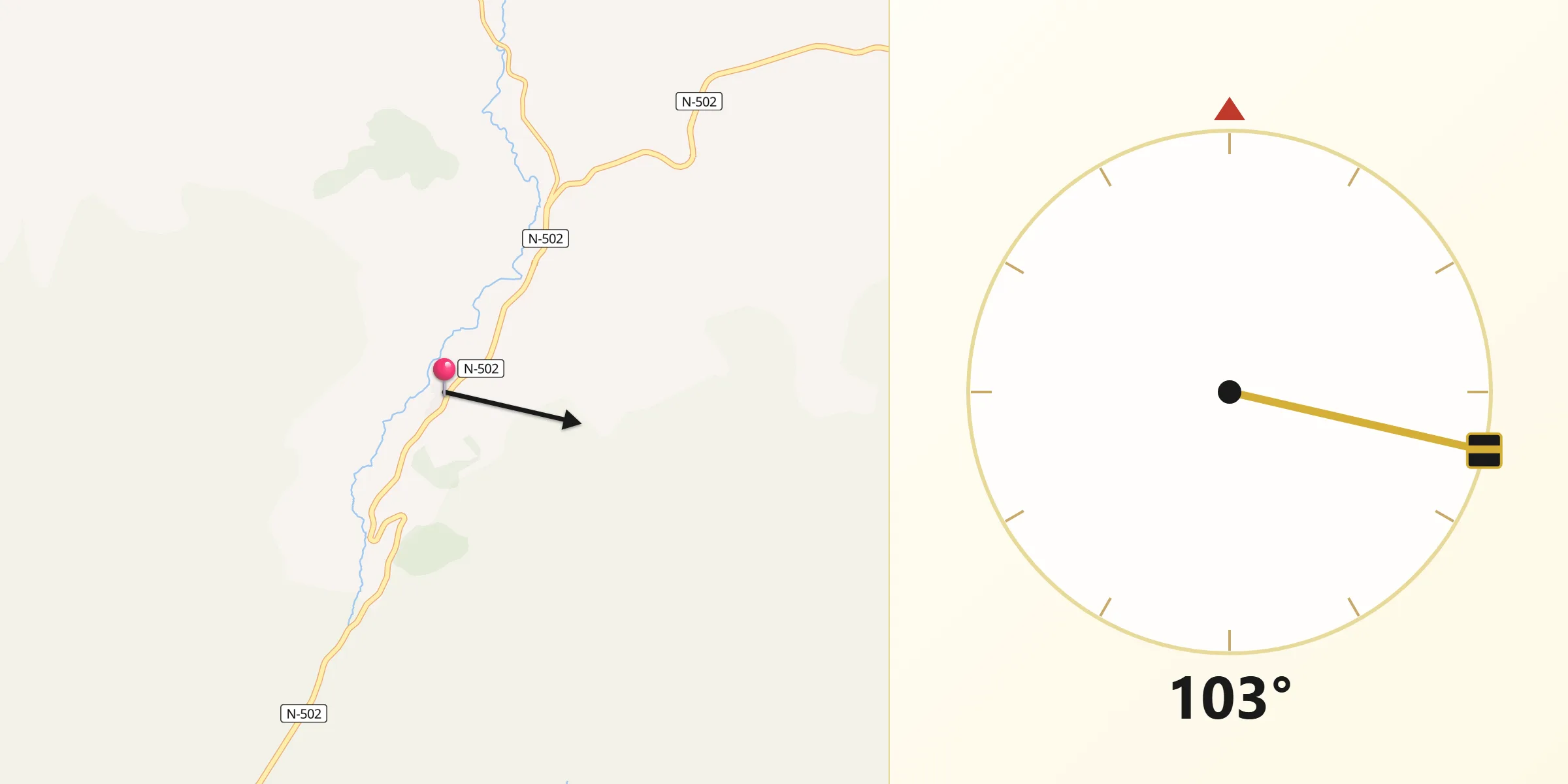 Dirección de la Qibla desde Mengamuñoz