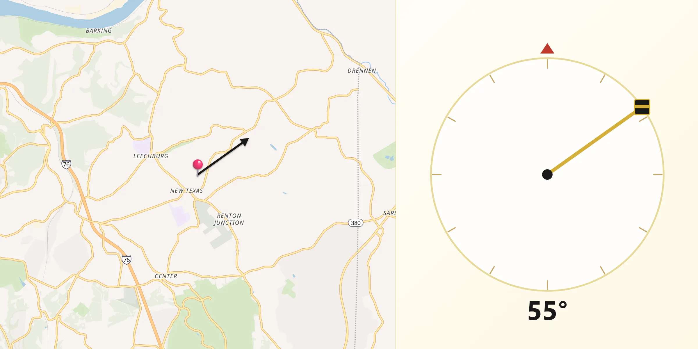 Qibla Direction from Plum
