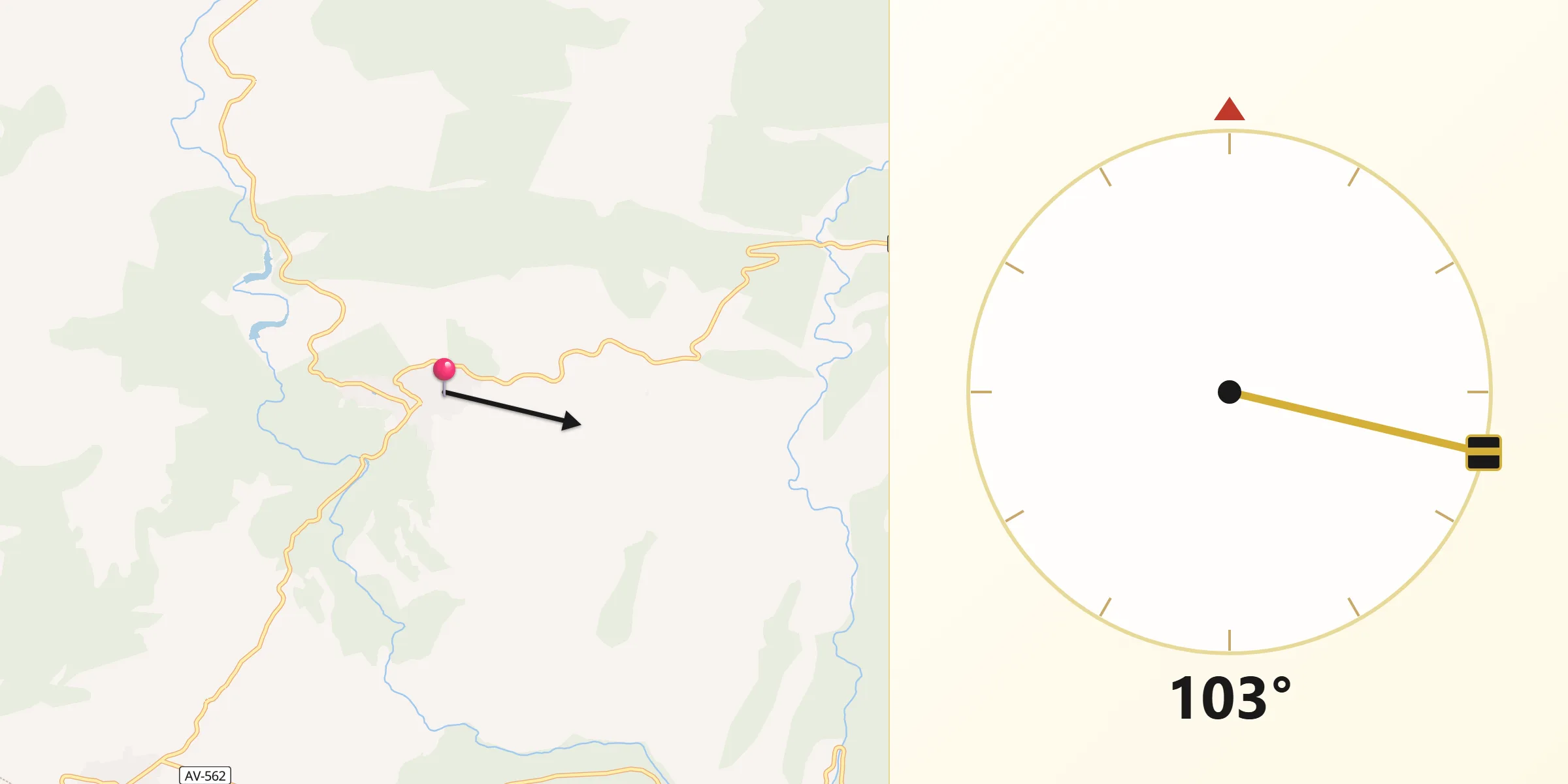 Dirección de la Qibla desde El Hoyo de Pinares